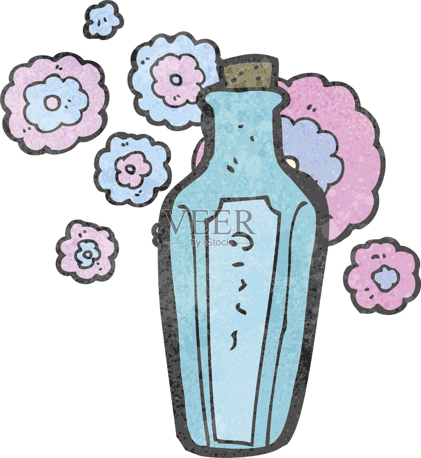 复古卡通香水瓶设计元素图片