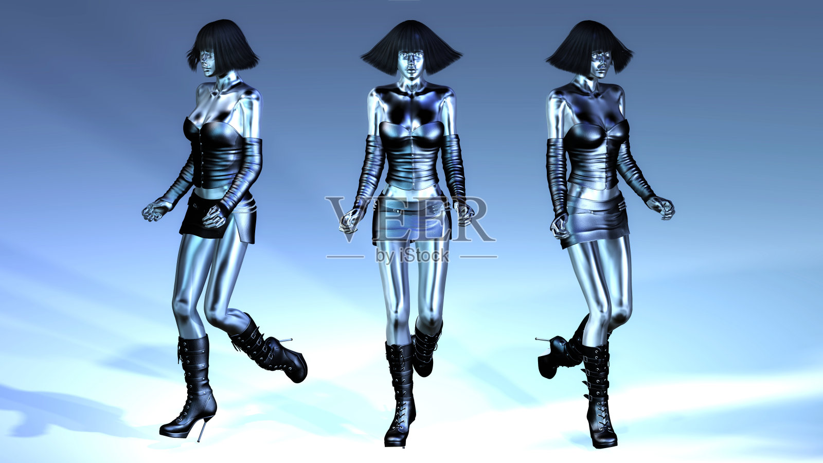 行走的人体模型的数字3D插图照片摄影图片