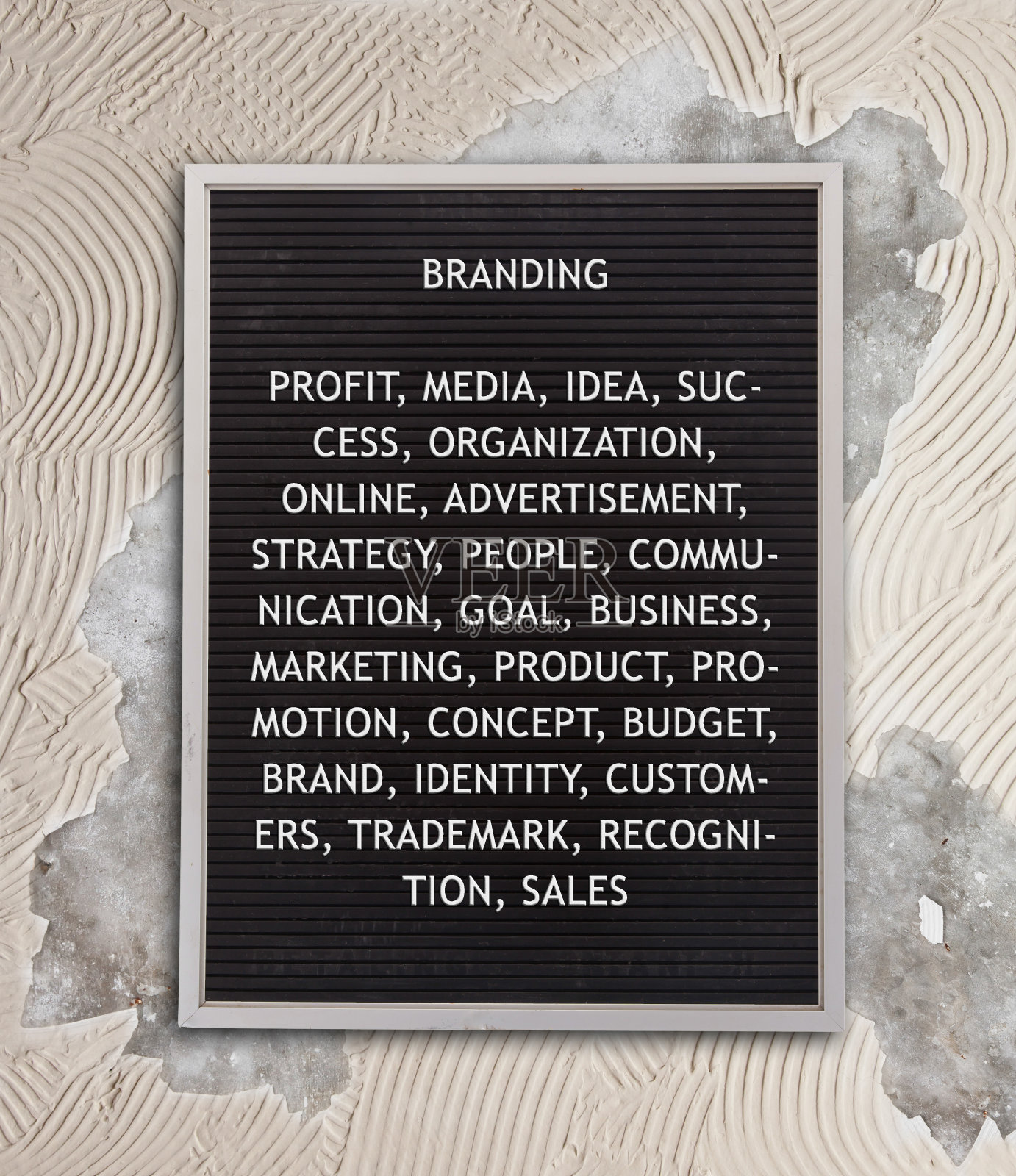 品牌概念在塑料字母在非常老的菜单板照片摄影图片