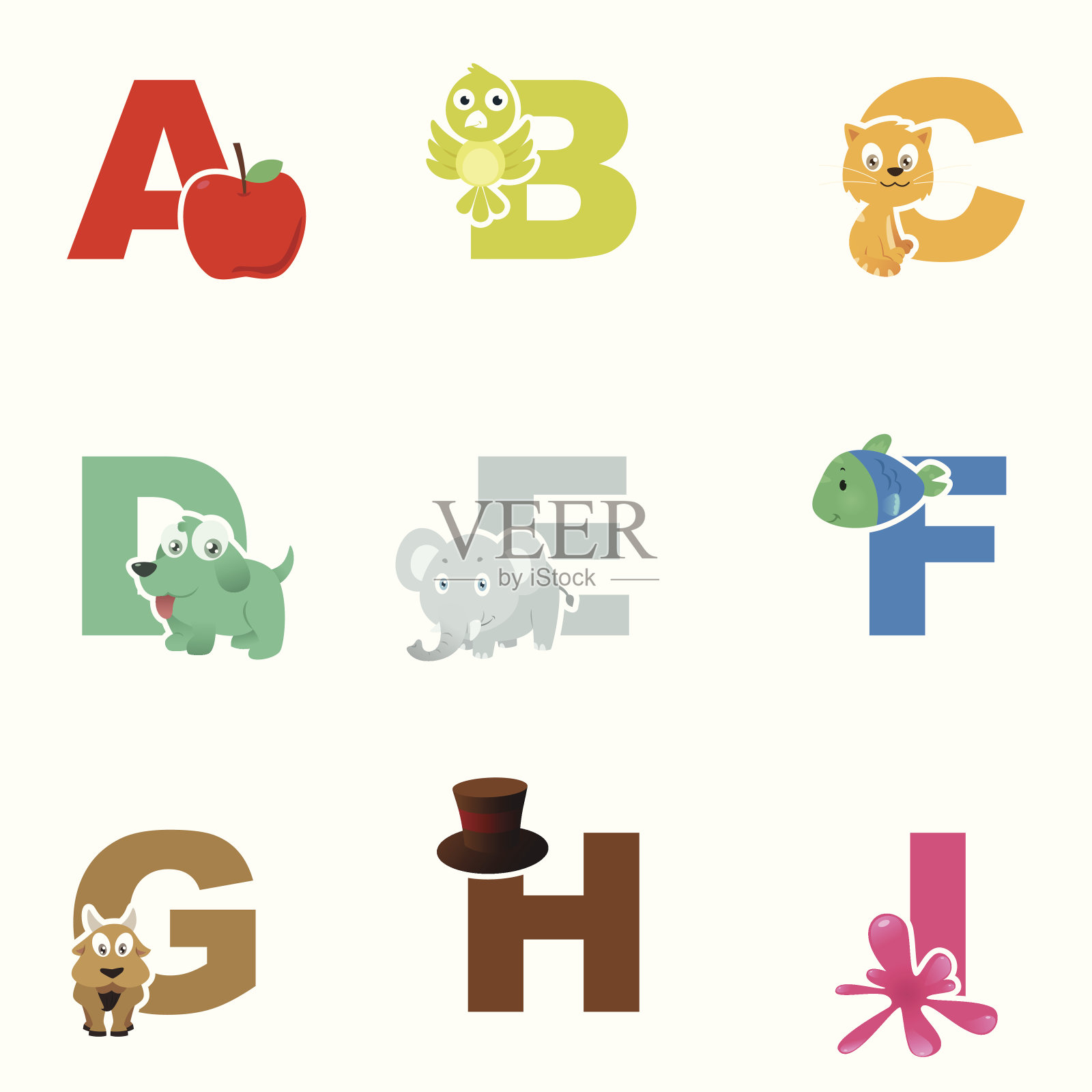 字母说明插画图片素材