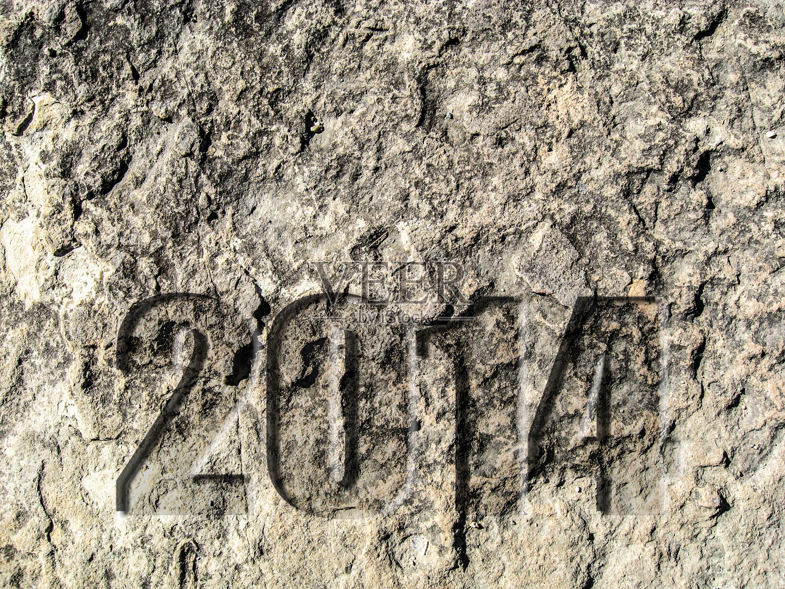 刻在石头上的2014年照片摄影图片