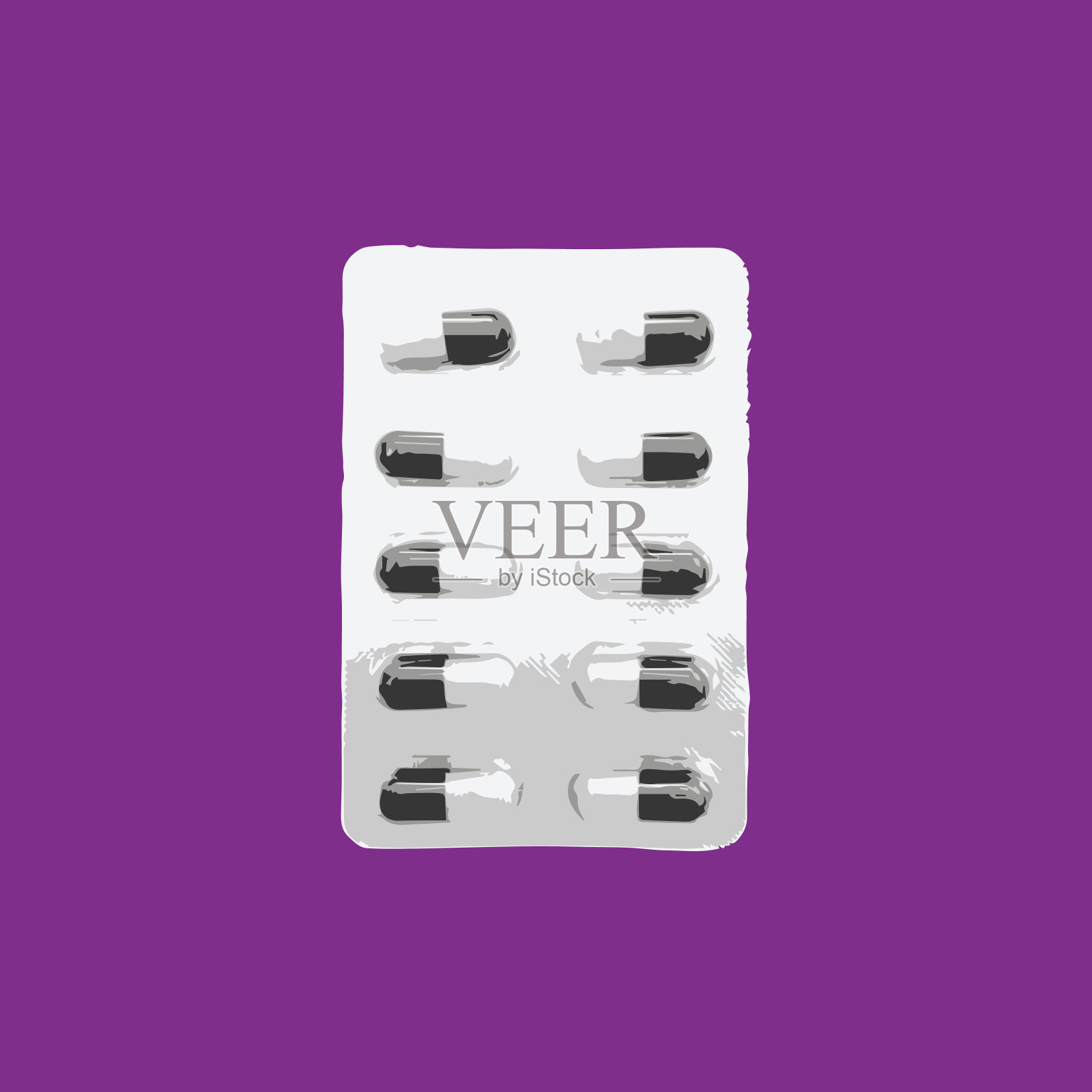 带水泡的医疗胶囊插画图片素材