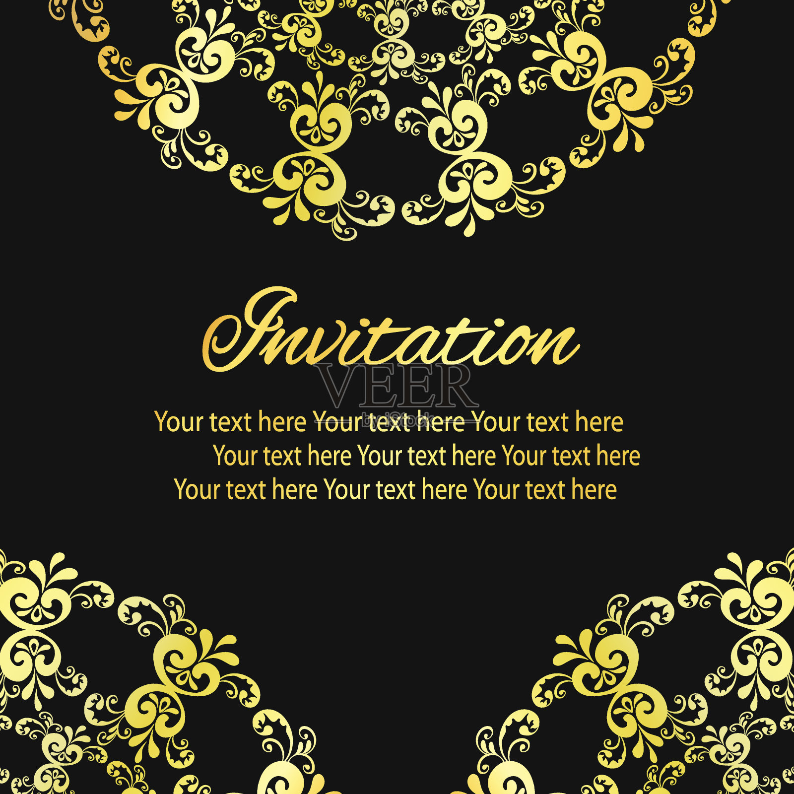 黄金背景矢量设计模板素材