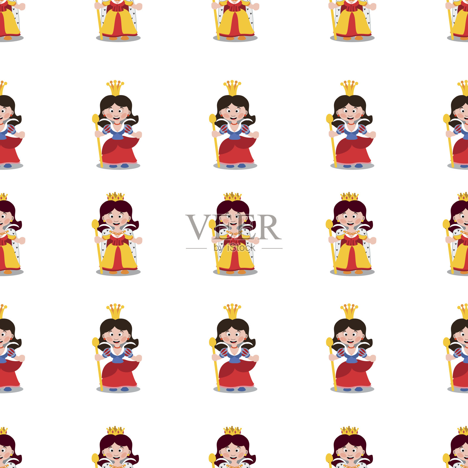 女王无缝模式。插画图片素材
