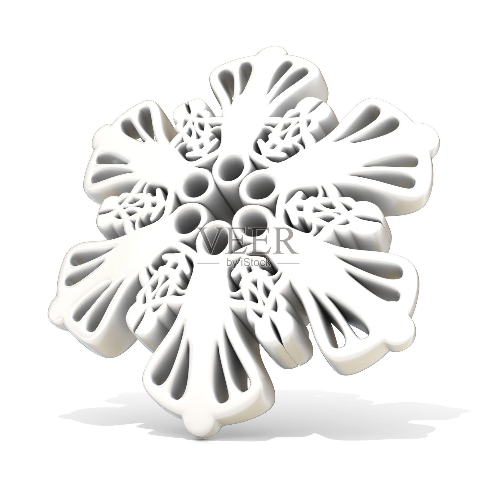 装饰性,白色雪花,3D渲染照片摄影图片