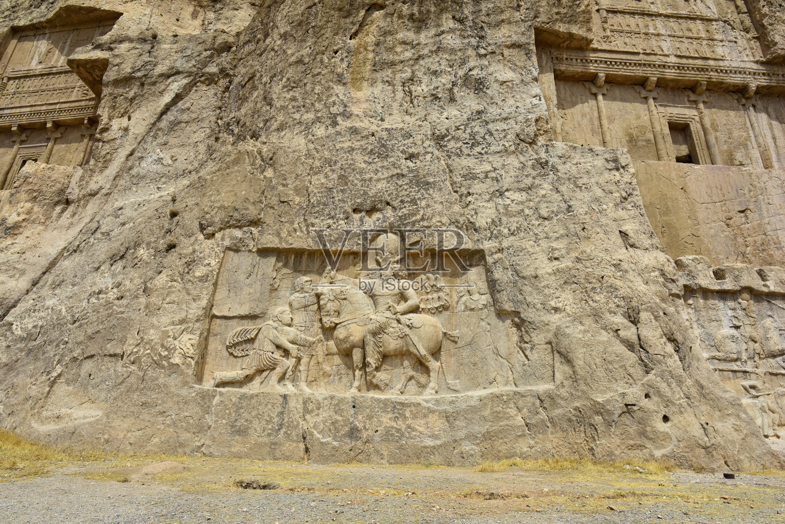 伊朗纳克什·鲁斯坦姆波斯波利斯遗址的阿契美尼德国王陵墓照片摄影图片