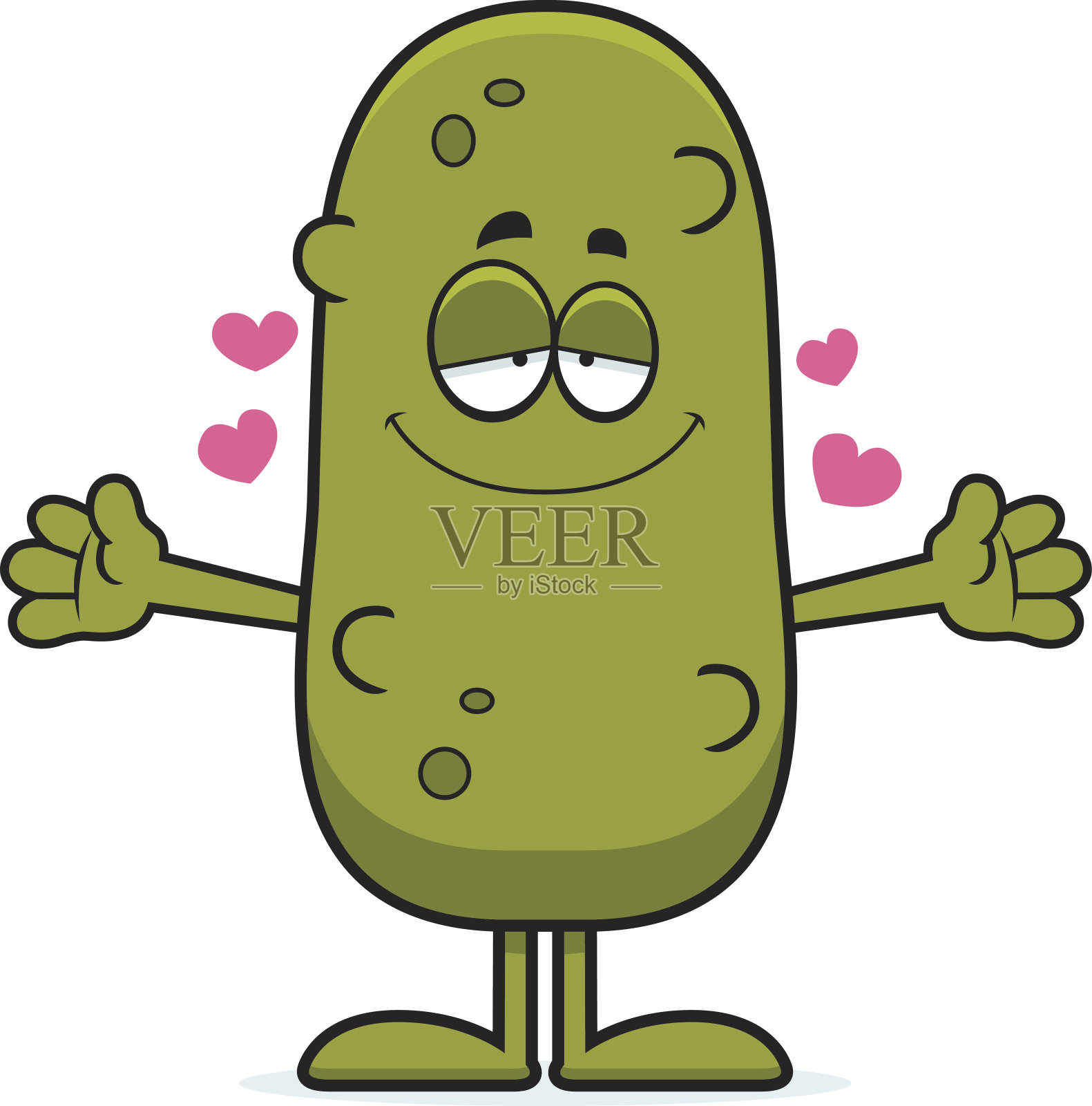 卡通泡菜拥抱设计元素图片