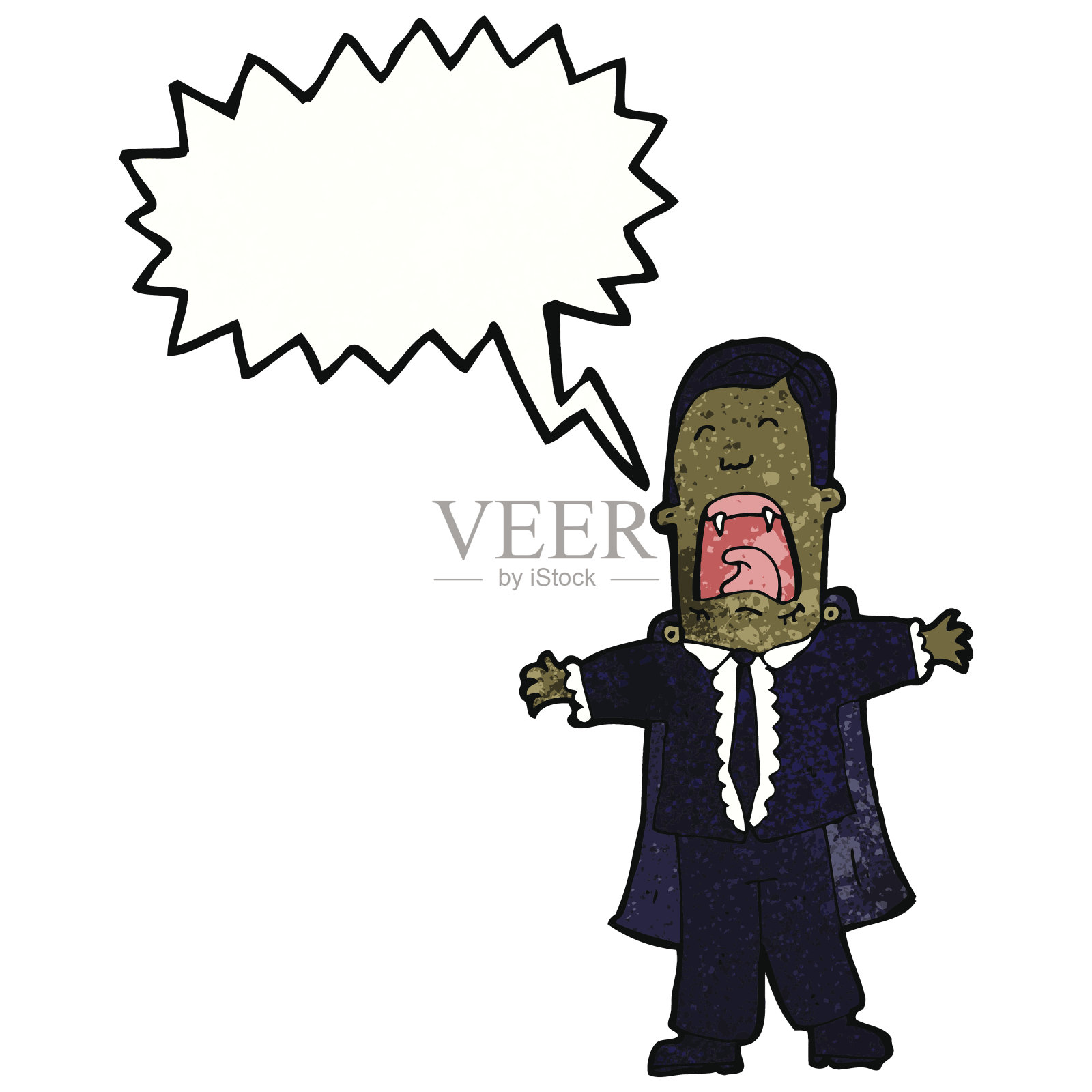 卡通尖叫着吸血鬼设计元素图片