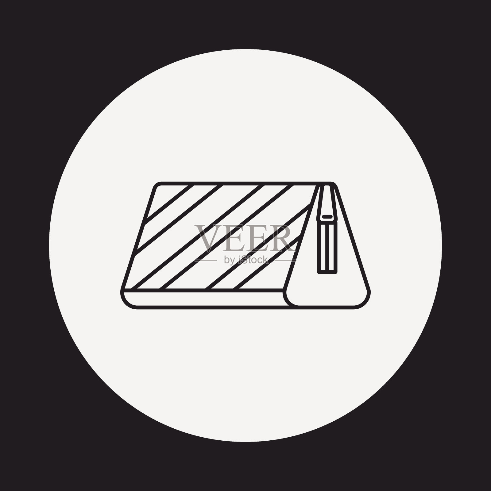 铅笔盒线图标插画图片素材