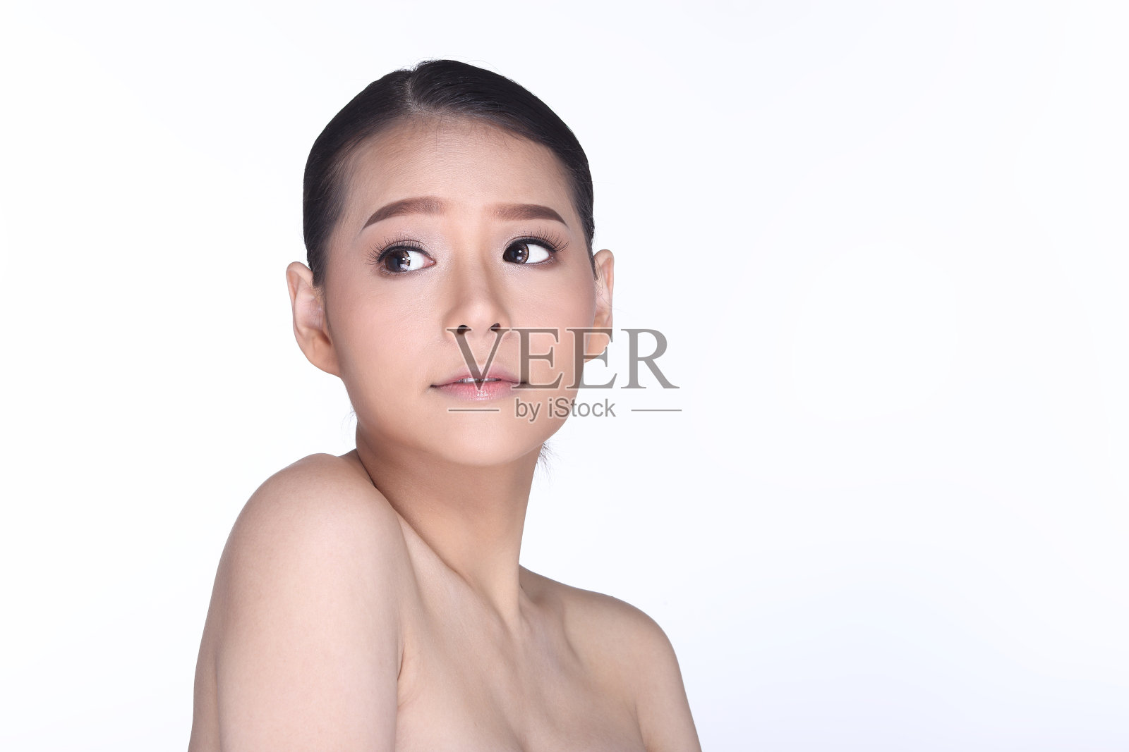 美丽Spa健康护肤女人黑头直发照片摄影图片