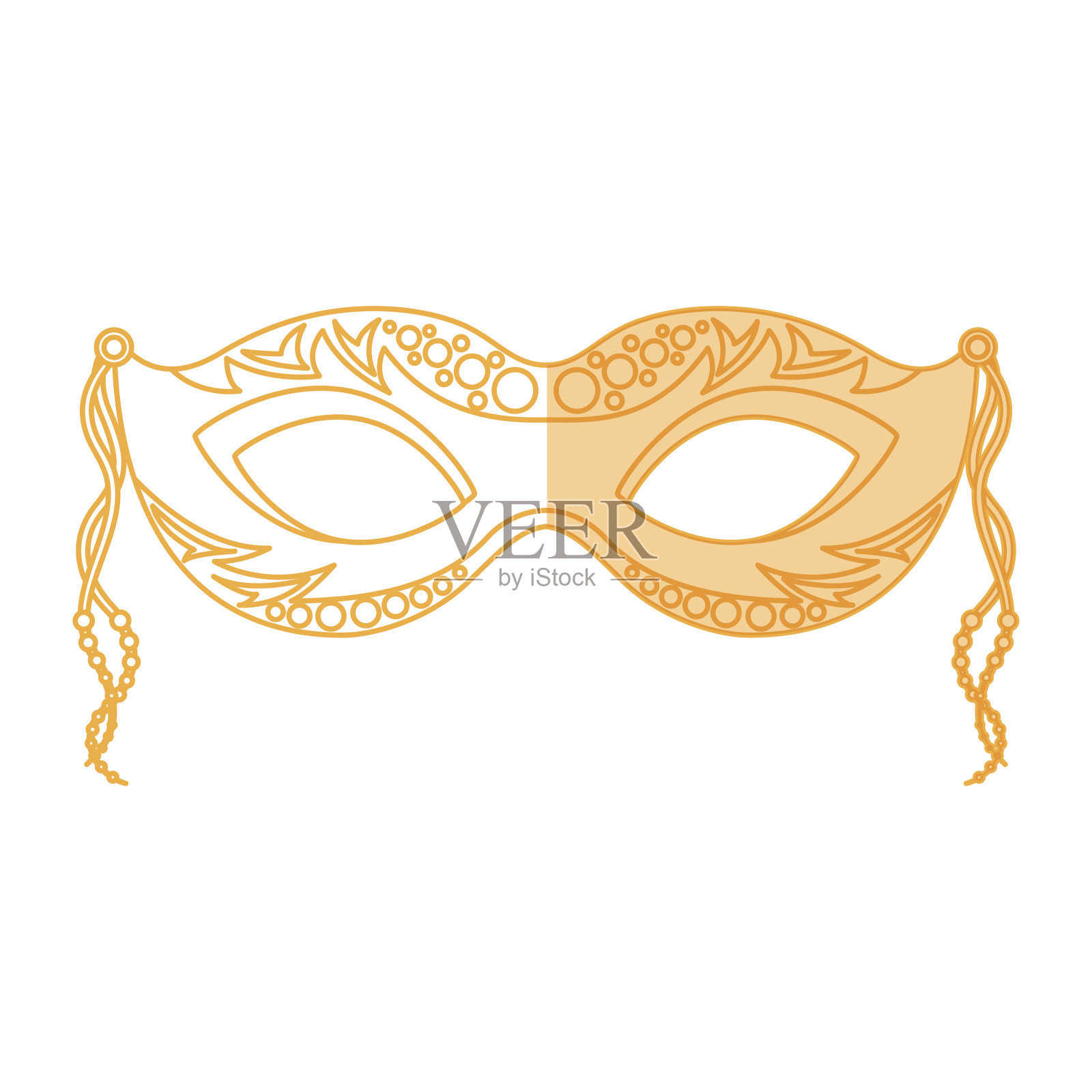 狂欢节面具孤立的图标设计元素图片