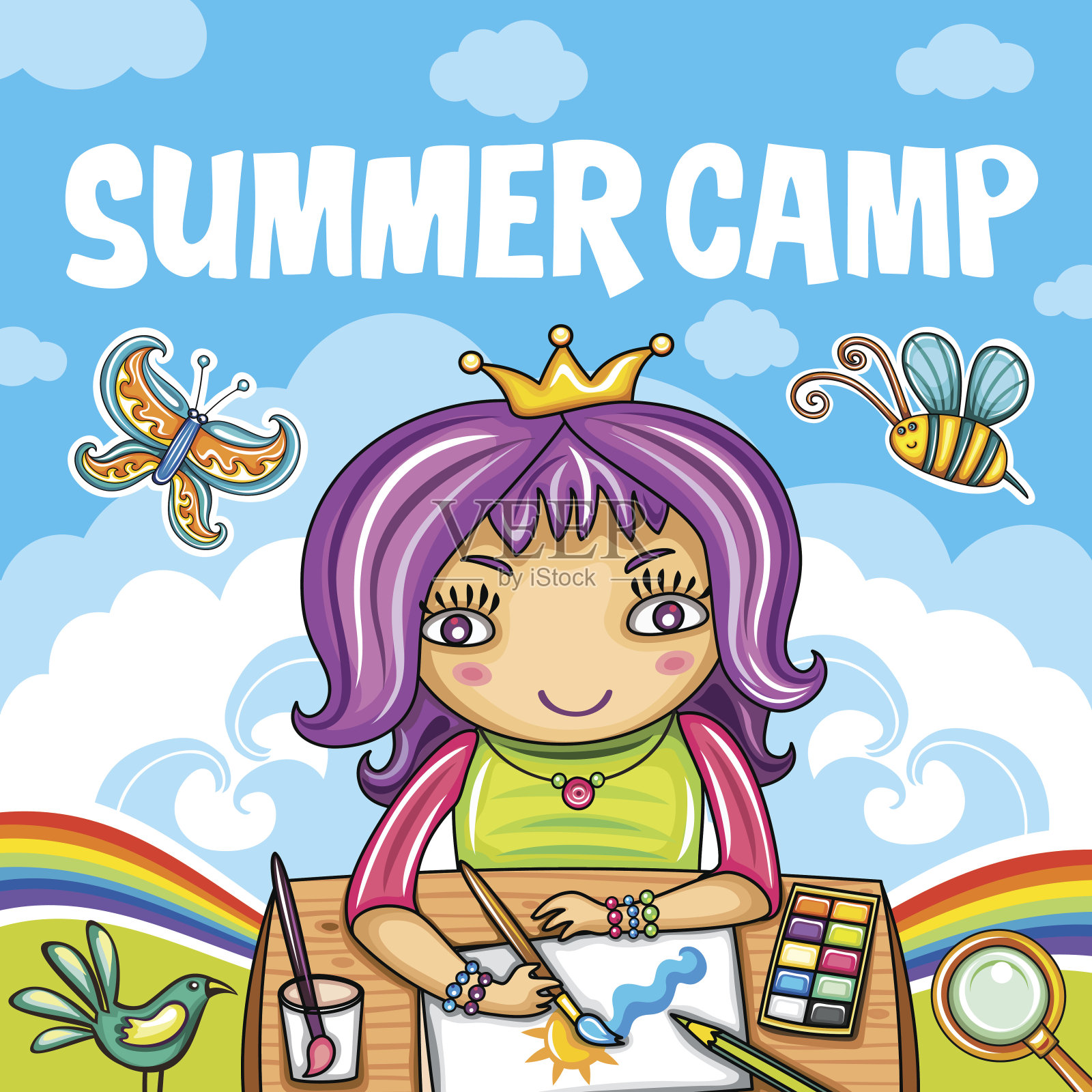 少儿夏令营系列设计元素图片