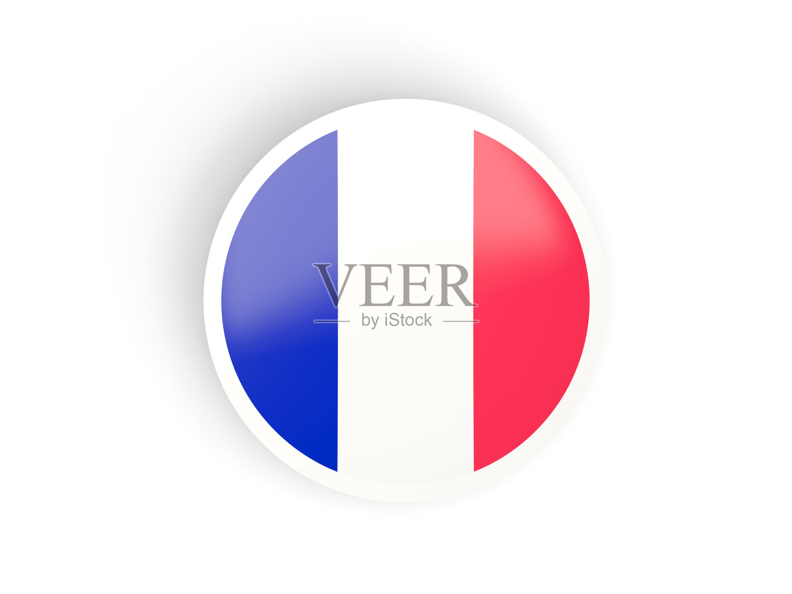 圆贴纸与法国国旗照片摄影图片