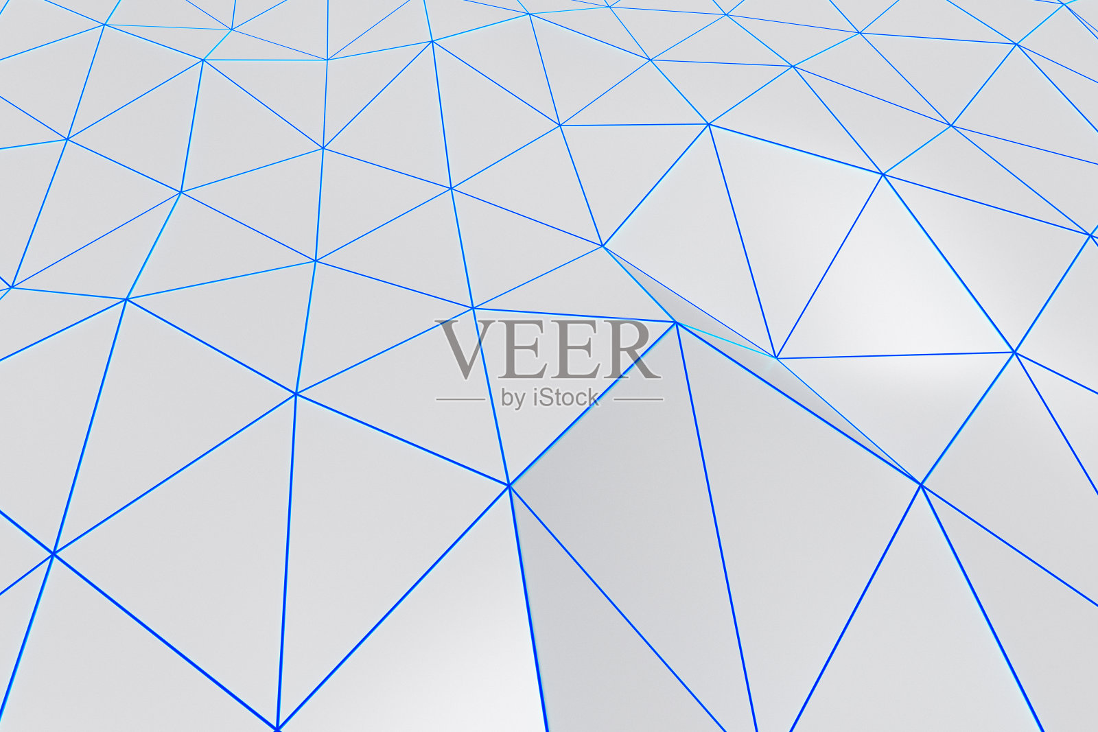 明亮的低聚置换表面与发光的连接线照片摄影图片