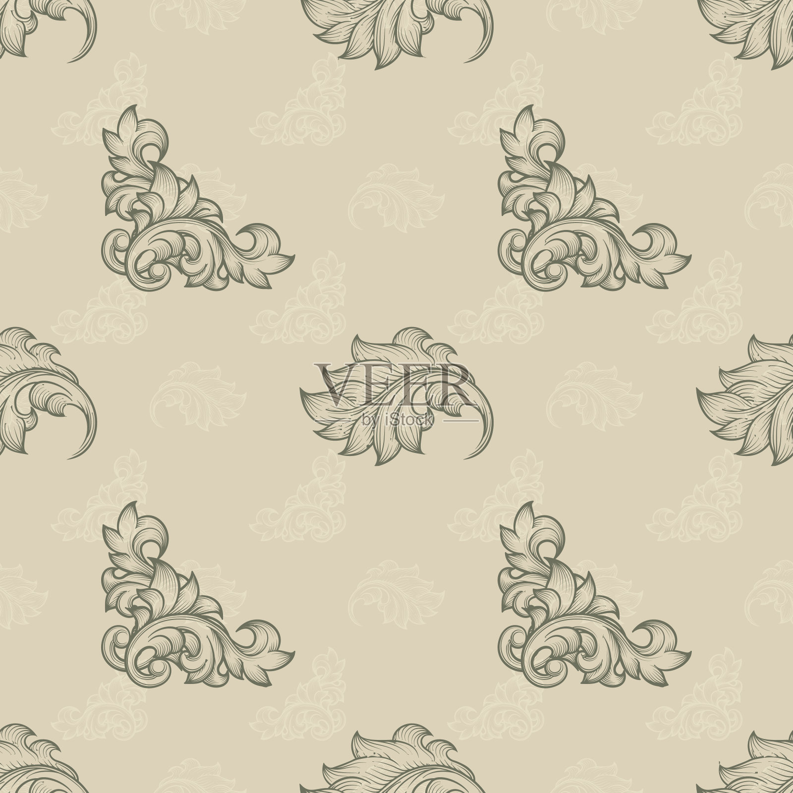 无缝的花卉图案插画图片素材