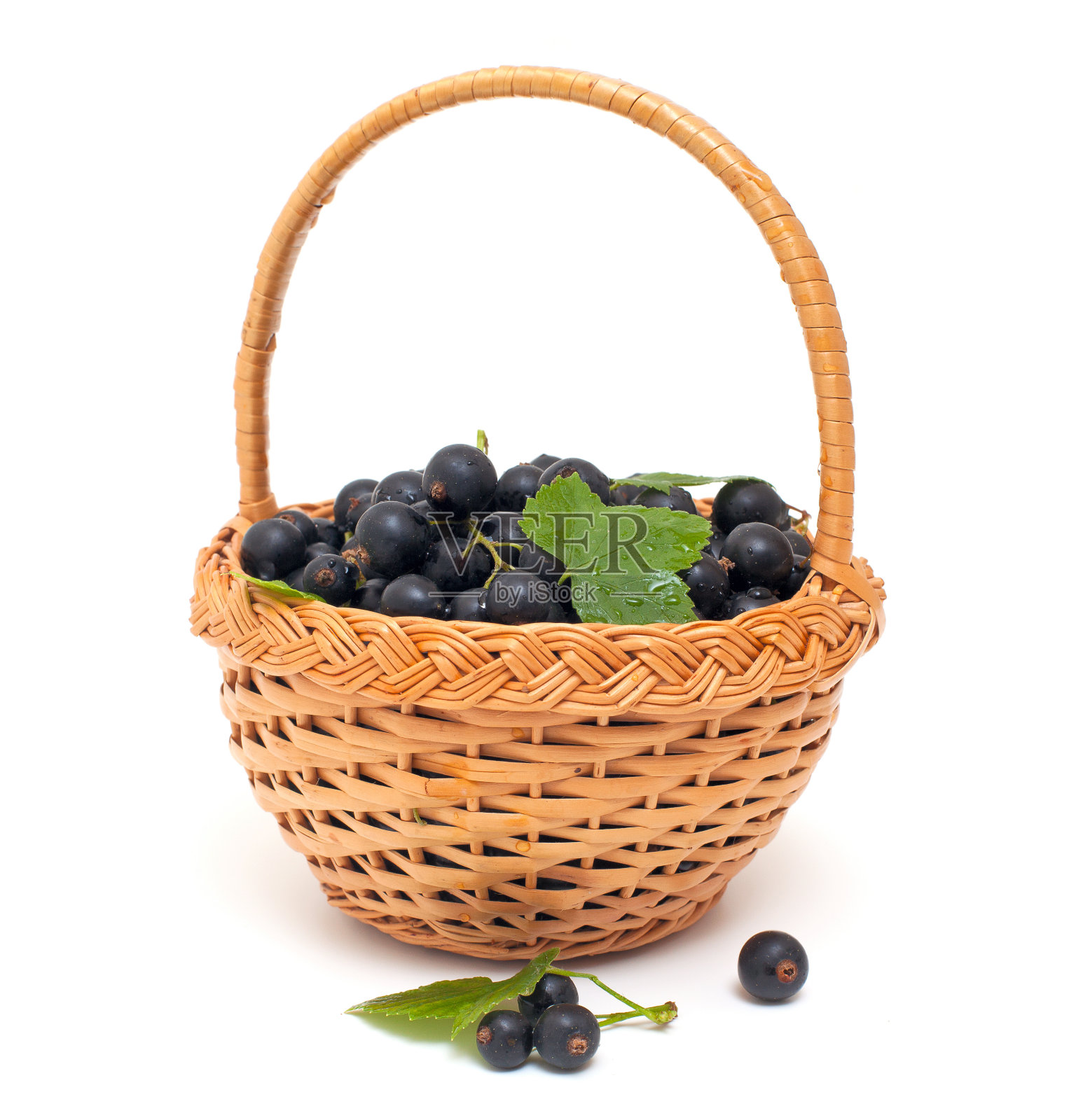 有黑醋栗的篮子照片摄影图片