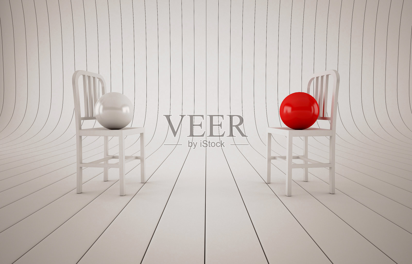 抽象组合椅子和球照片摄影图片