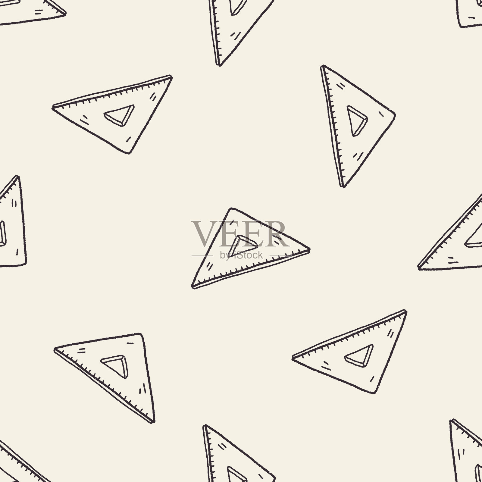 涂鸦标尺无缝图案背景插画图片素材