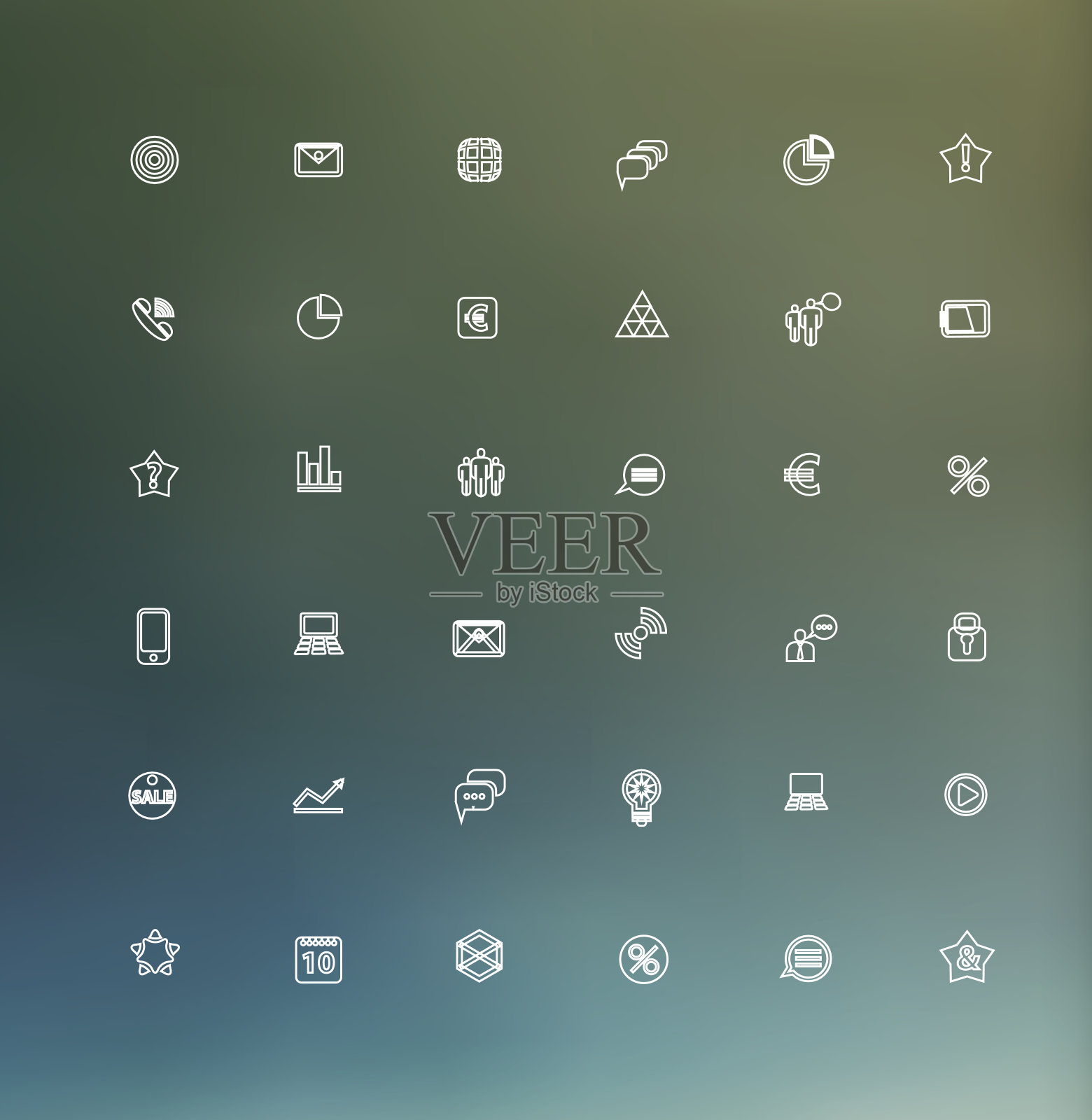 用于网页和手机的现代细线图标图标素材
