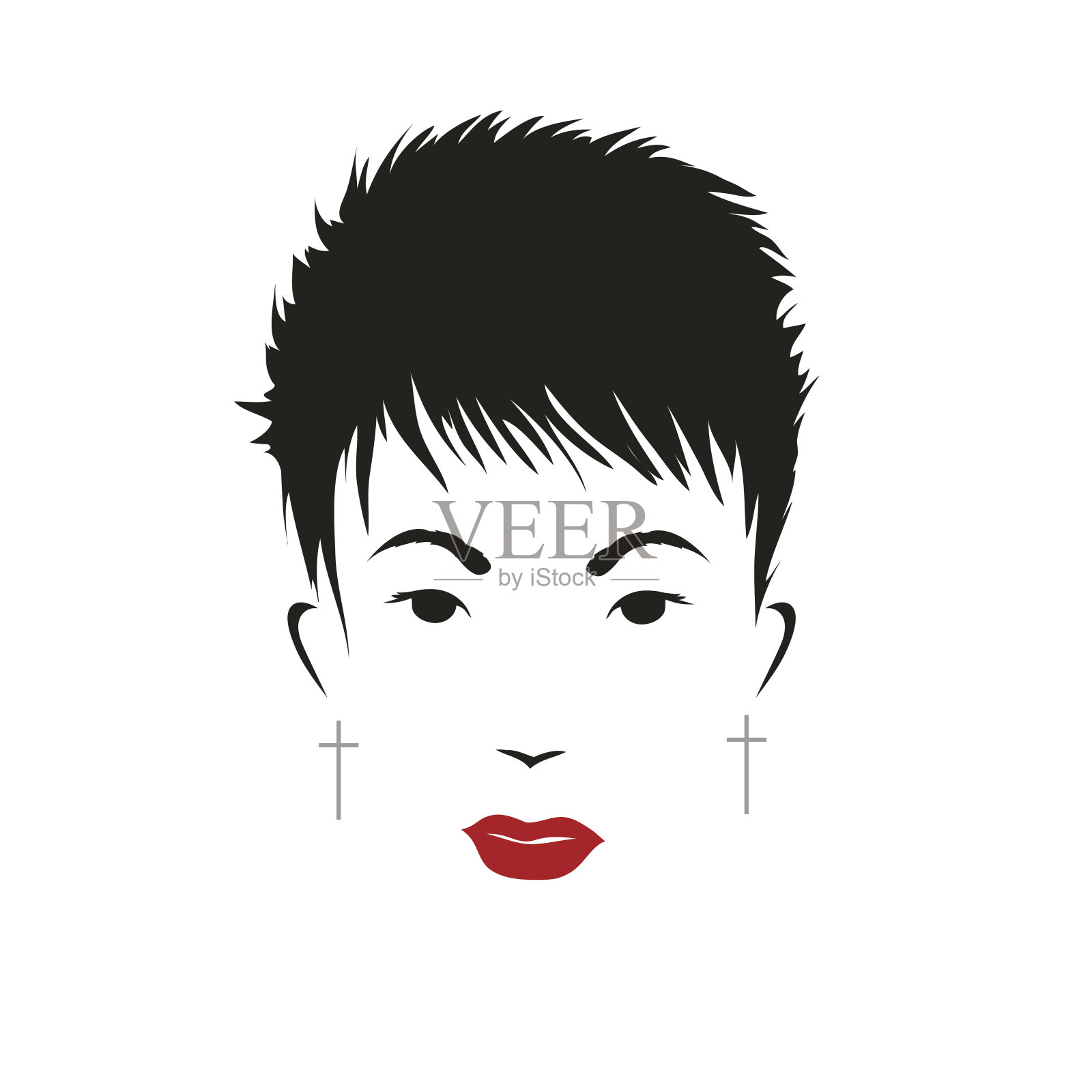 时尚剪影女人风格,矢量插图设计元素图片