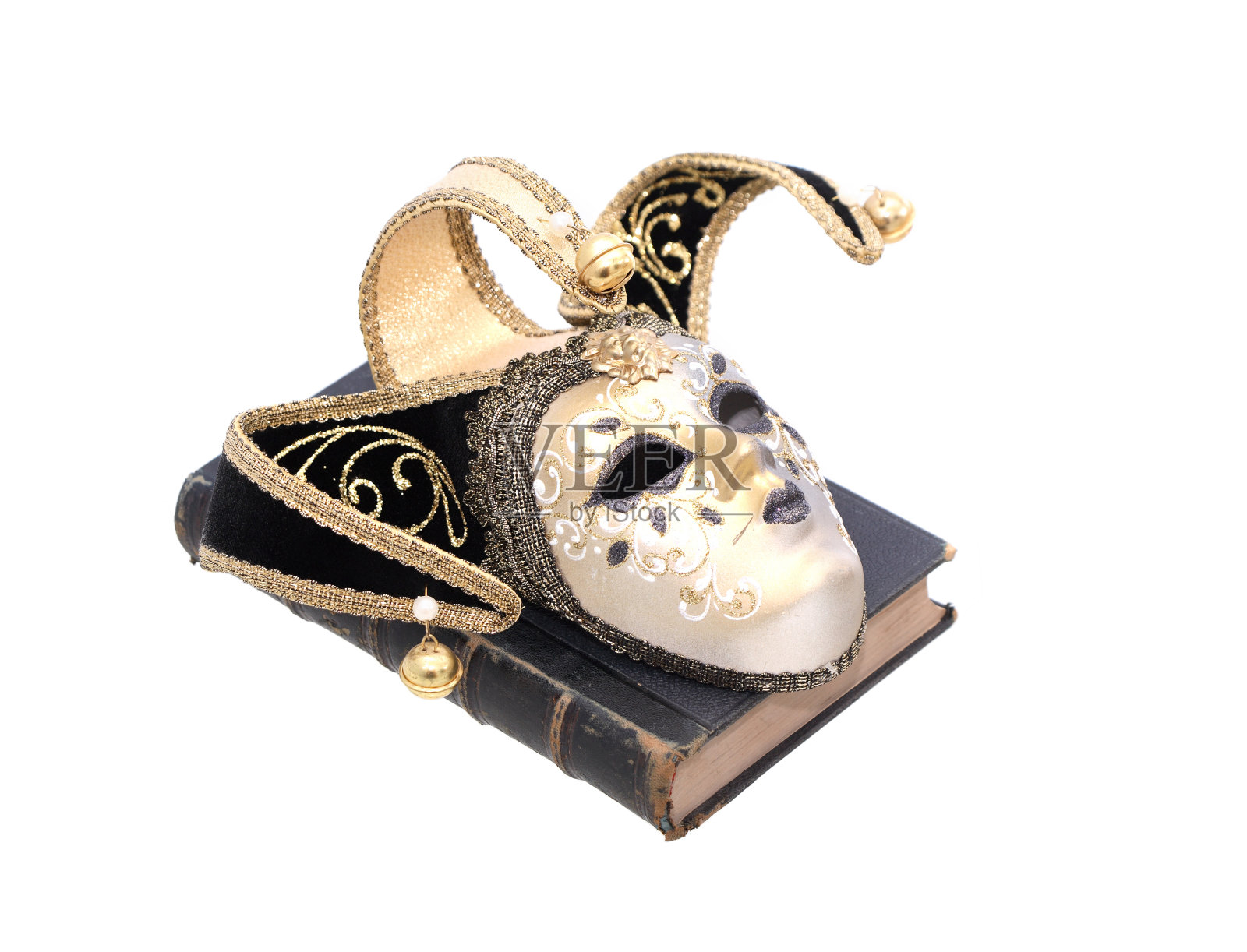 书和面具照片摄影图片