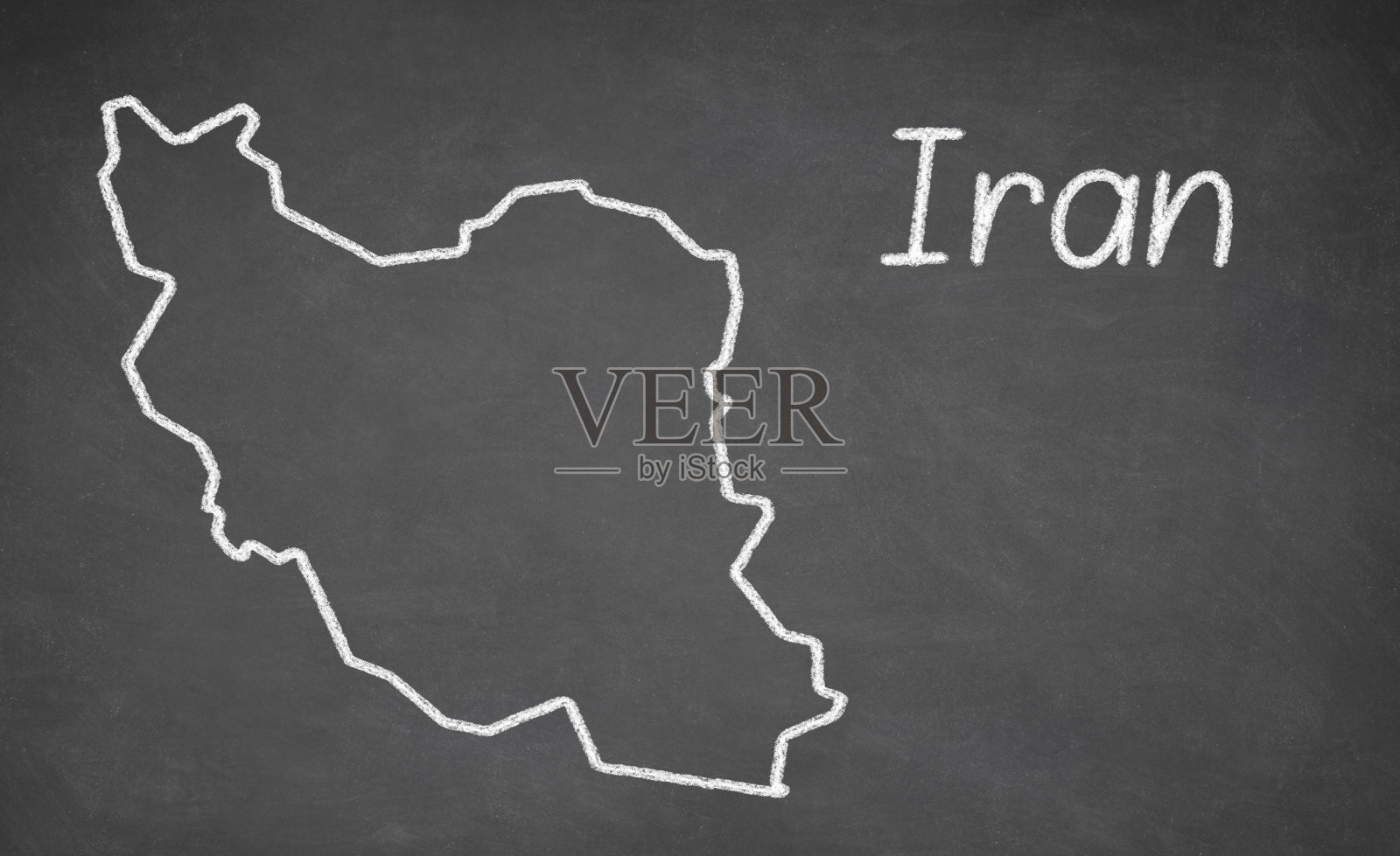 在黑板上画的伊朗地图照片摄影图片