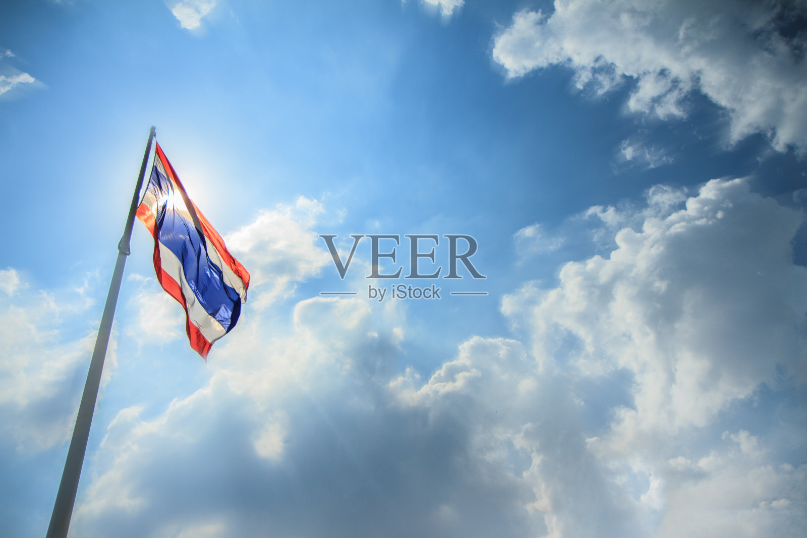 泰国国旗和阳光照片摄影图片