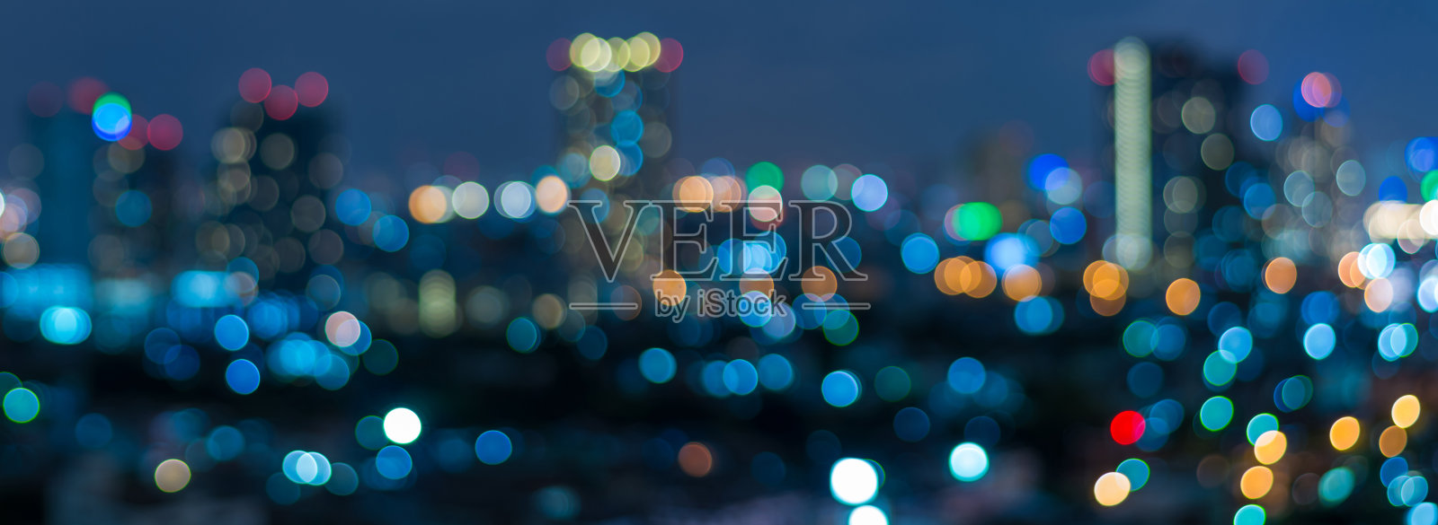 黄昏时分的曼谷市容,模糊不清的照片散景照片摄影图片