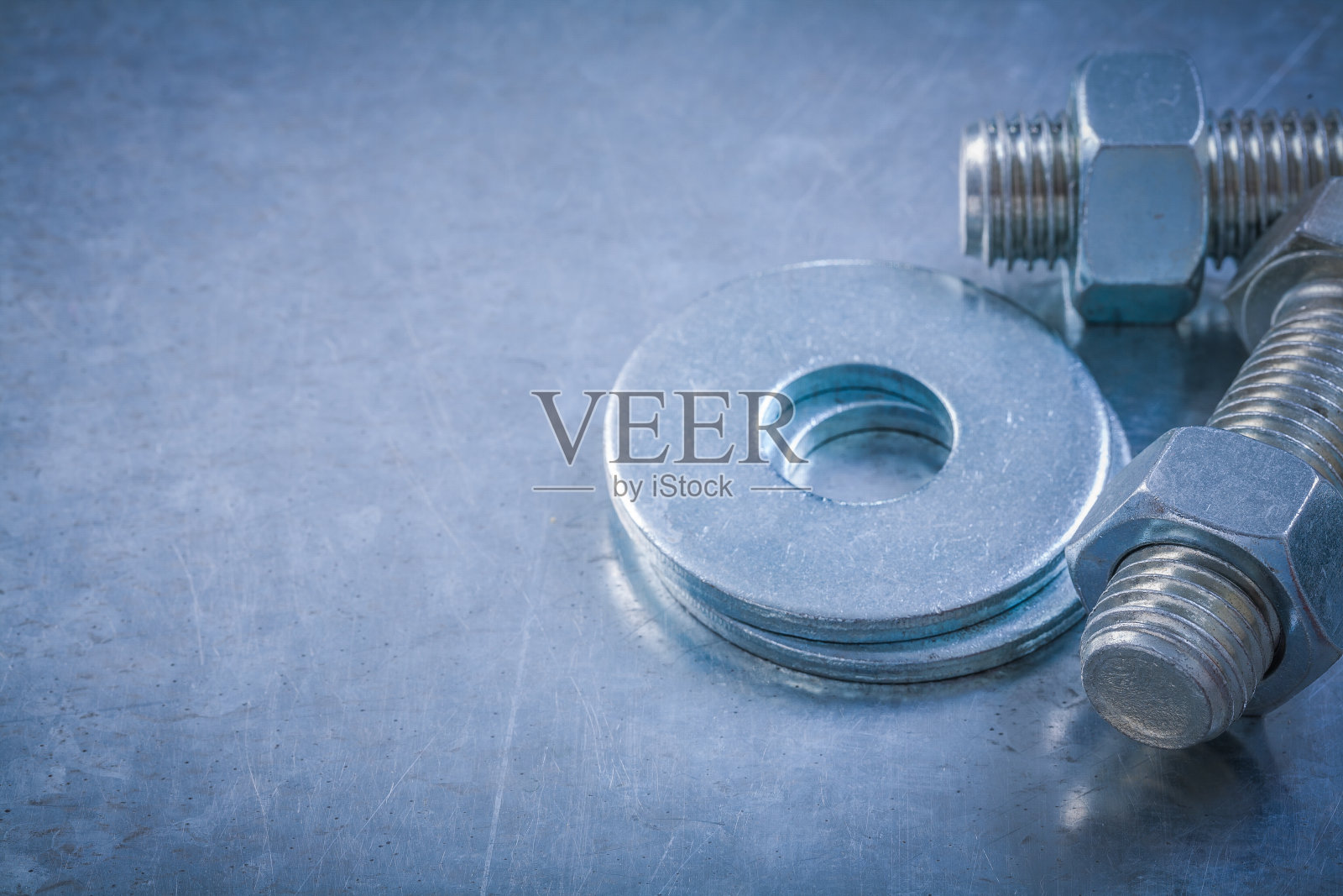 金属上的不锈钢螺栓垫圈螺钉螺栓结构螺母照片摄影图片