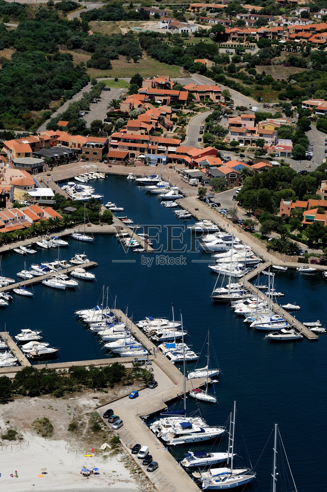 海上船只的高角度视图照片摄影图片