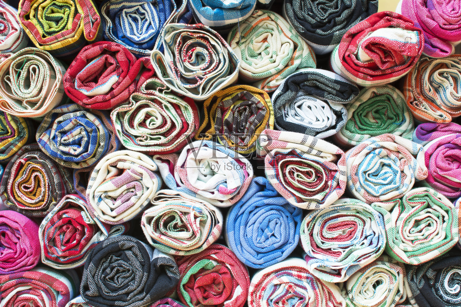 色彩丰富的织物背景照片摄影图片