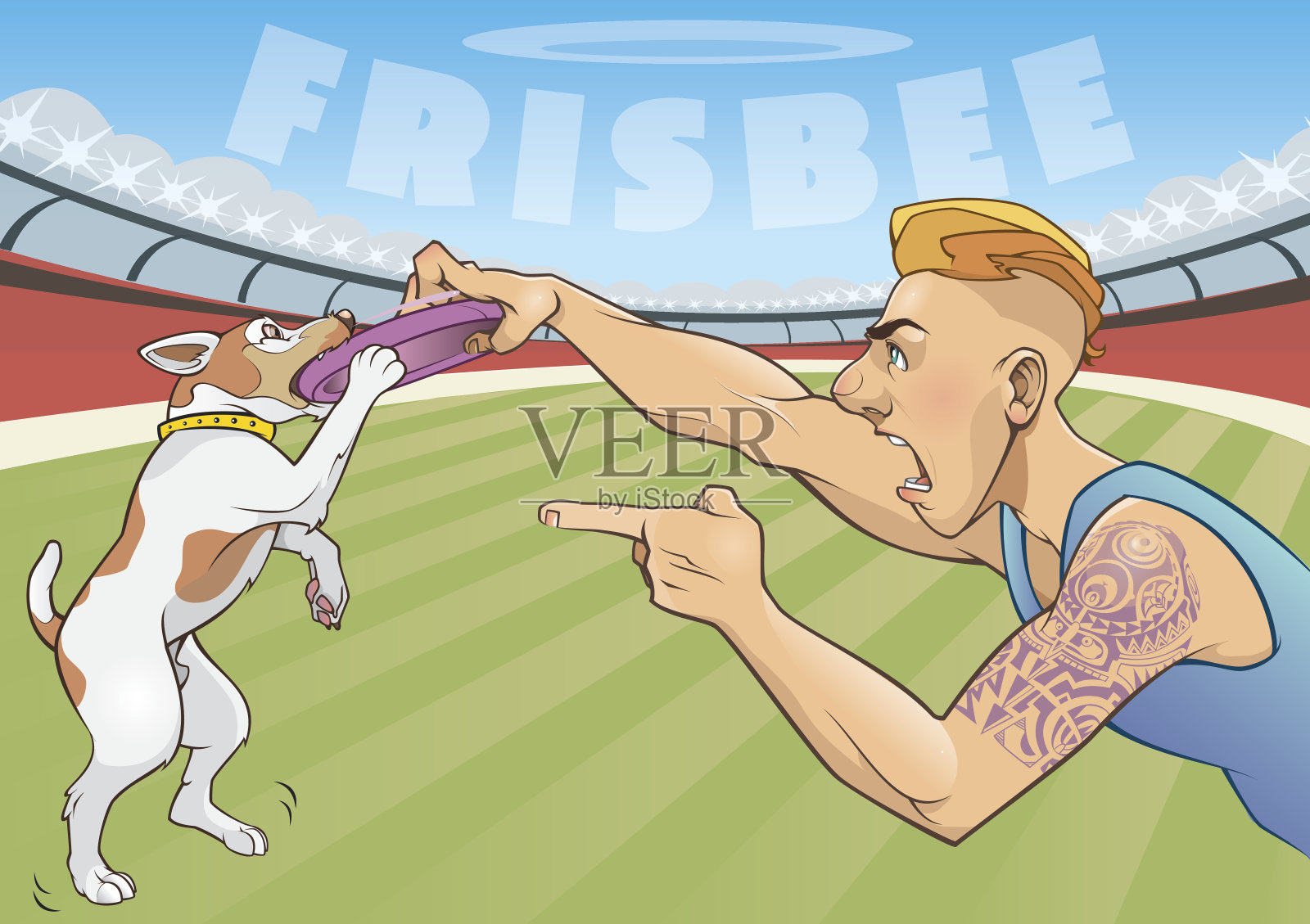 飞盘狗插画图片素材