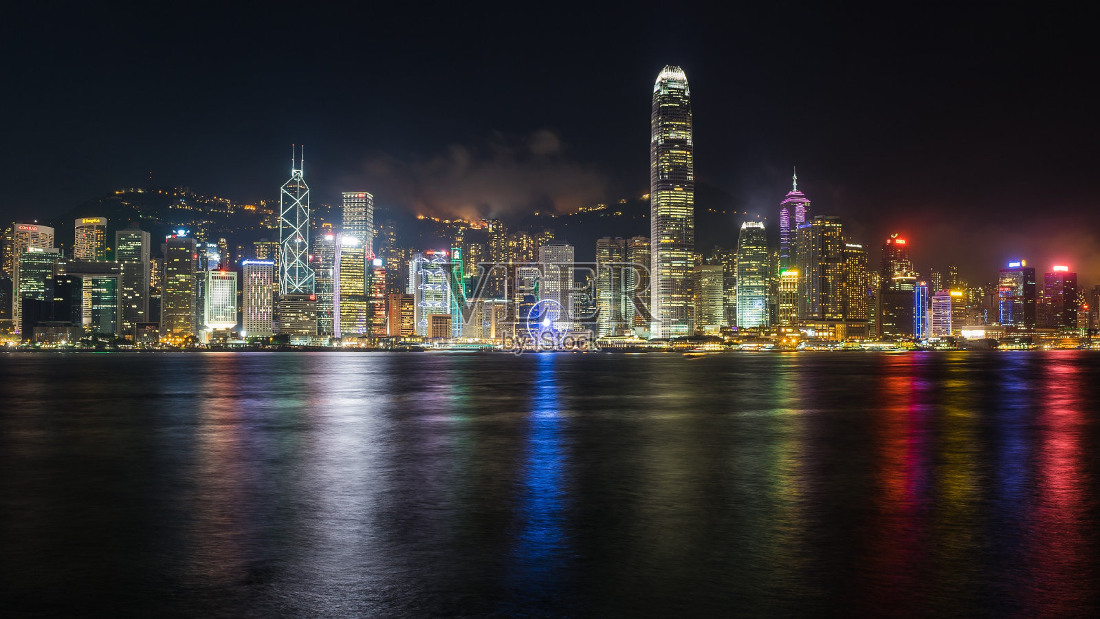 香港夜间的天际线照片摄影图片