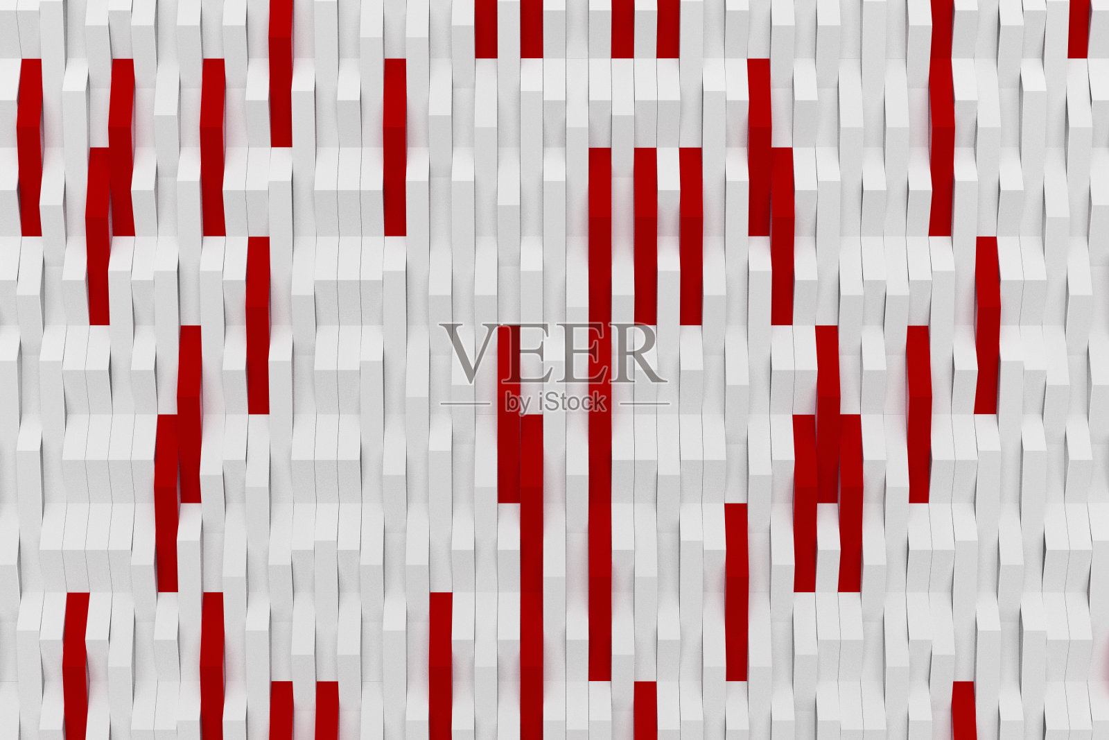 白色哑光塑料波与有色元素的3D渲染照片摄影图片