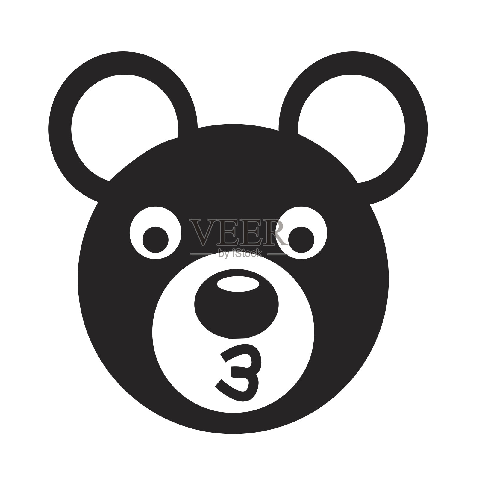 熊脸表情图标插画标识设计设计元素图片