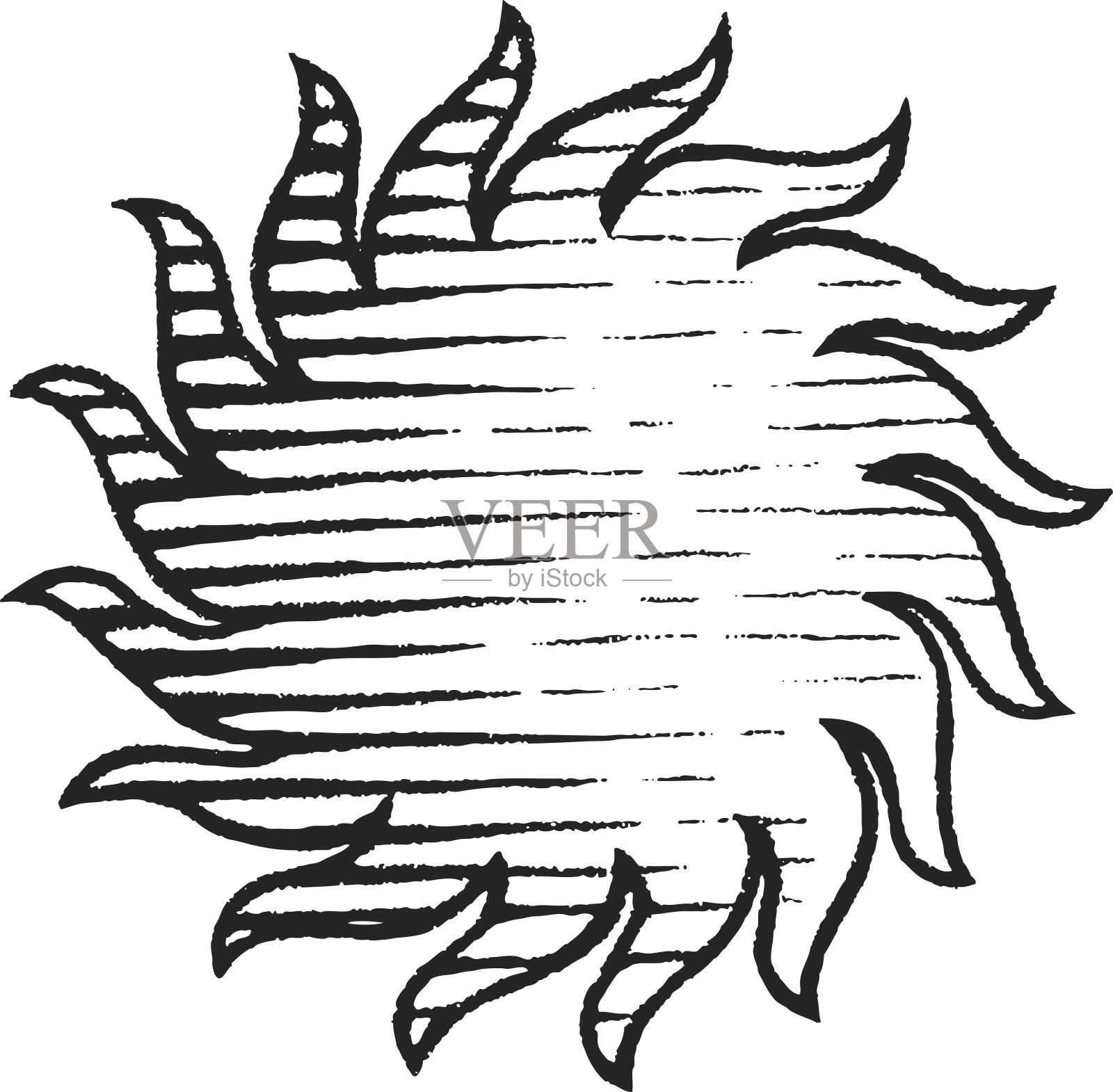 太阳的矢量墨水素描插画图片素材