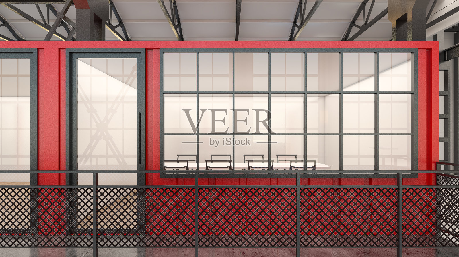 由集装箱制作的移动会议室,3d渲染照片摄影图片