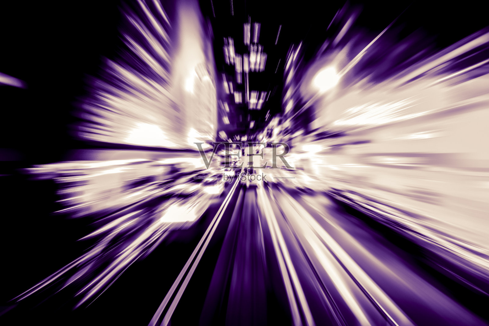 抽象的香港夜红绿灯形象,复古风格照片摄影图片