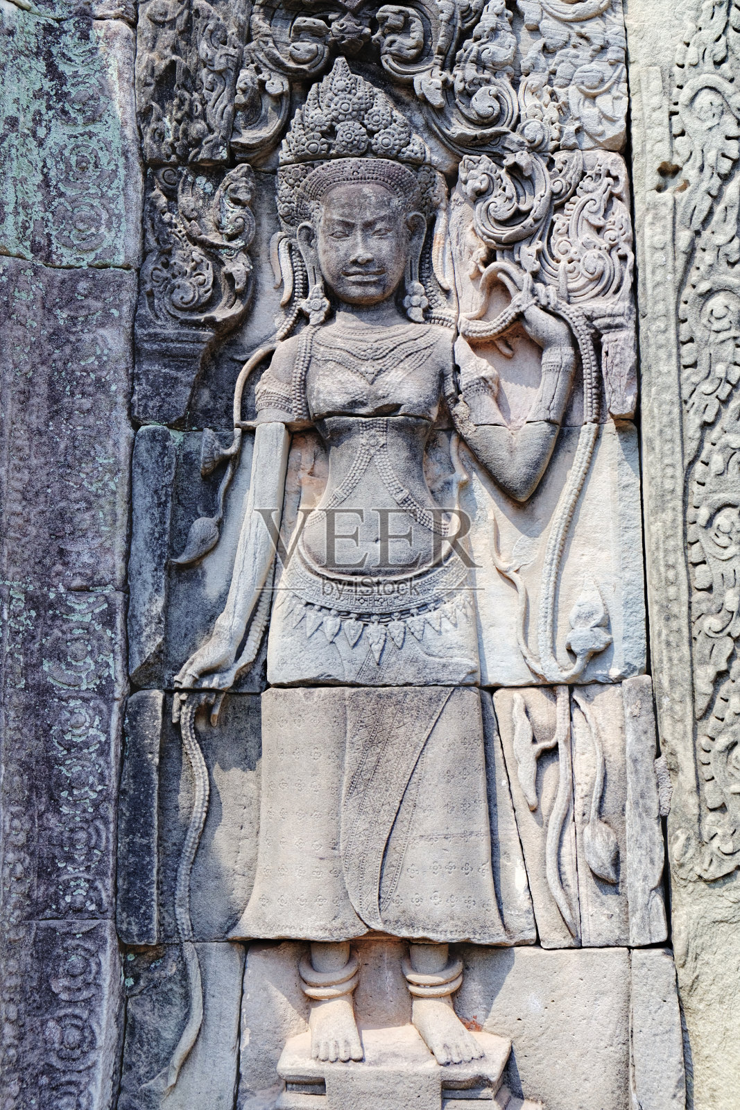柬埔寨,Prasat Bayon浅浮雕雕塑照片摄影图片