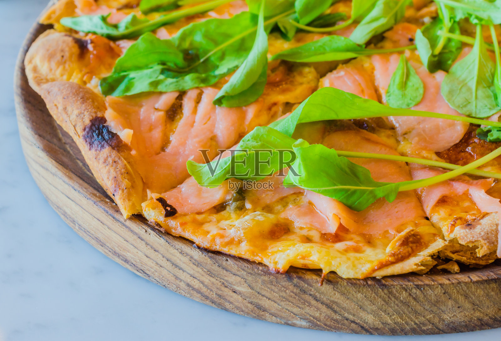 披萨烟三文鱼照片摄影图片