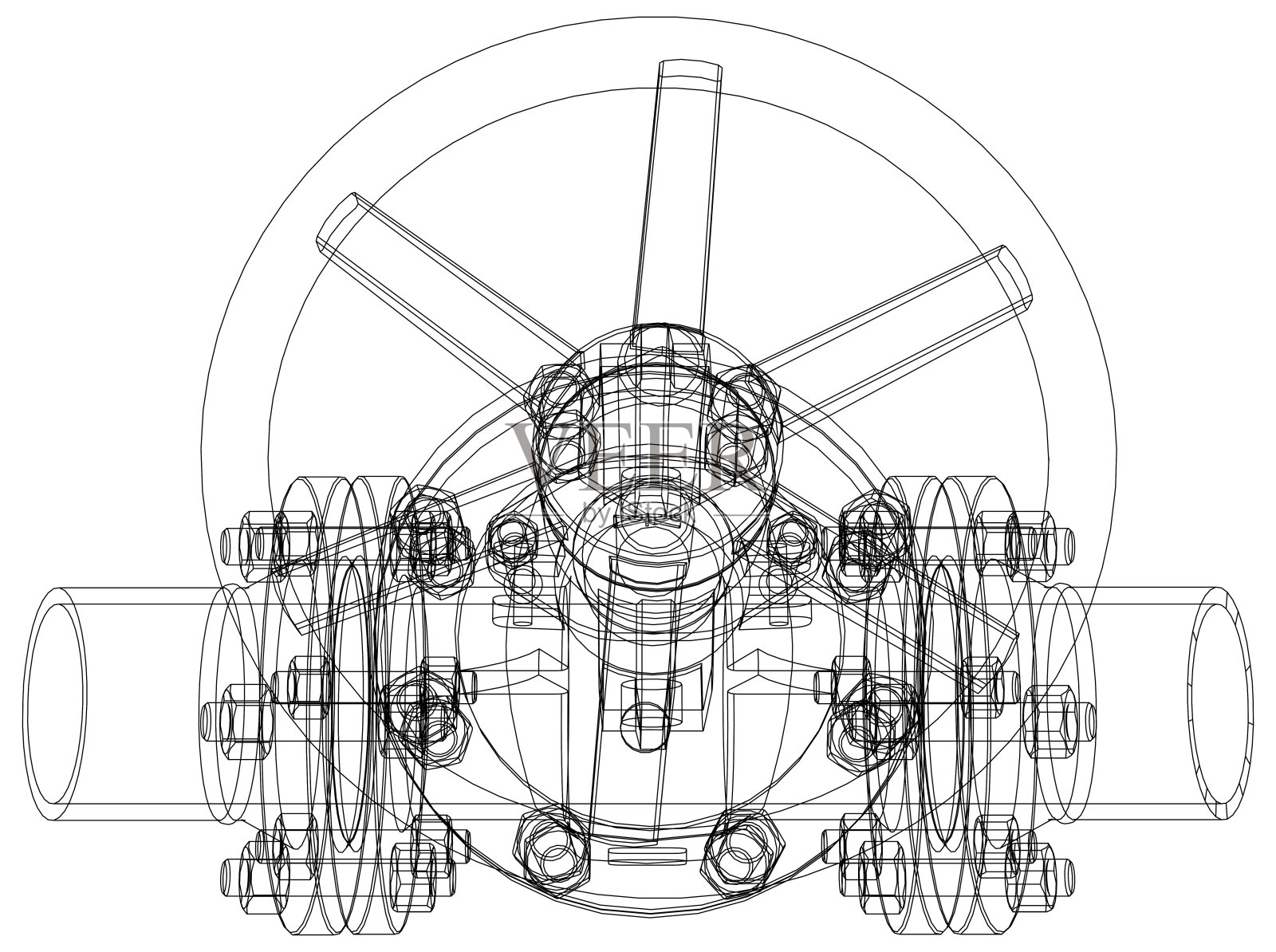 工业阀门。的3 d渲染照片摄影图片
