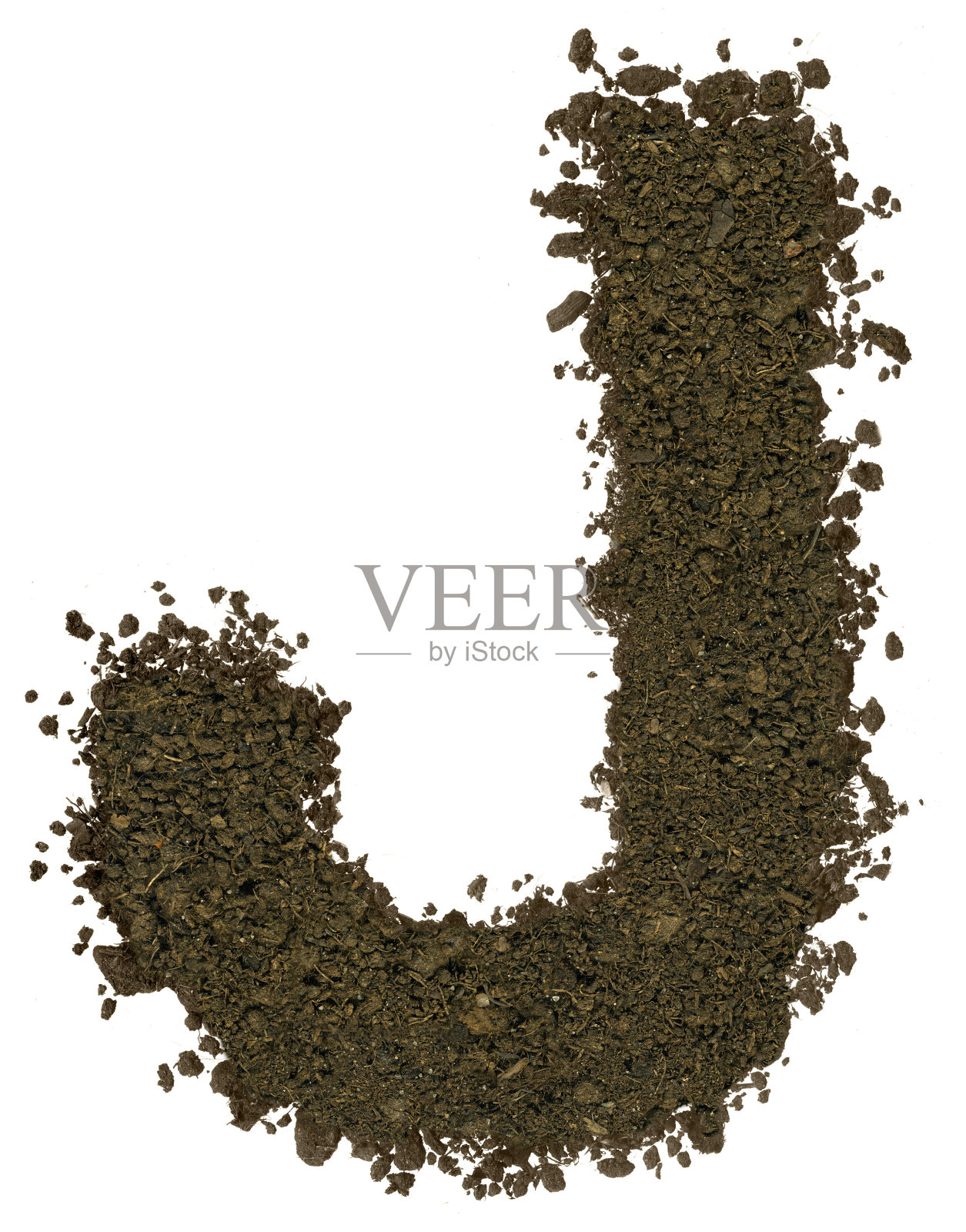 字母的土壤。大写正楷字体。字母J照片摄影图片