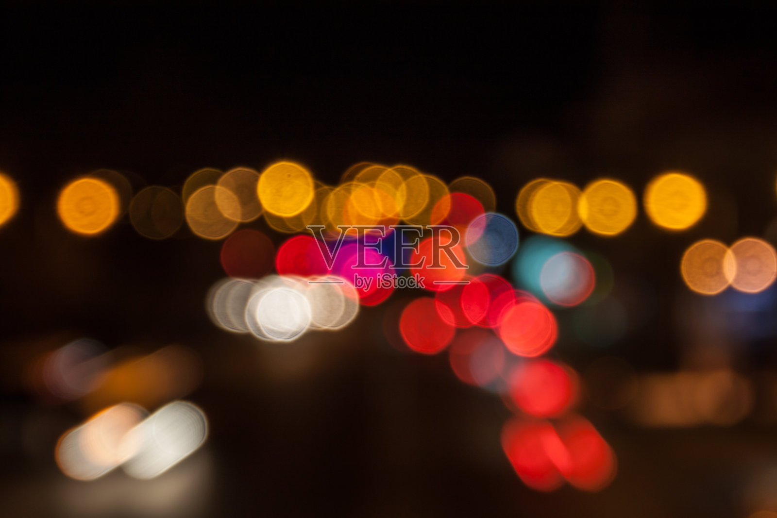 城市的灯光散景照片摄影图片