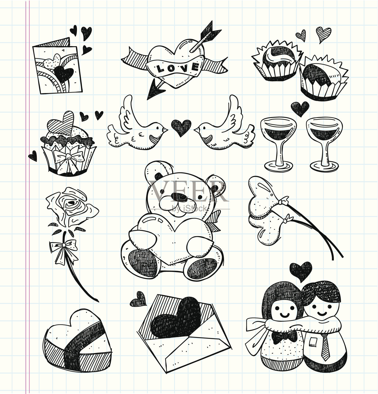 爱涂鸦图标插画图片素材