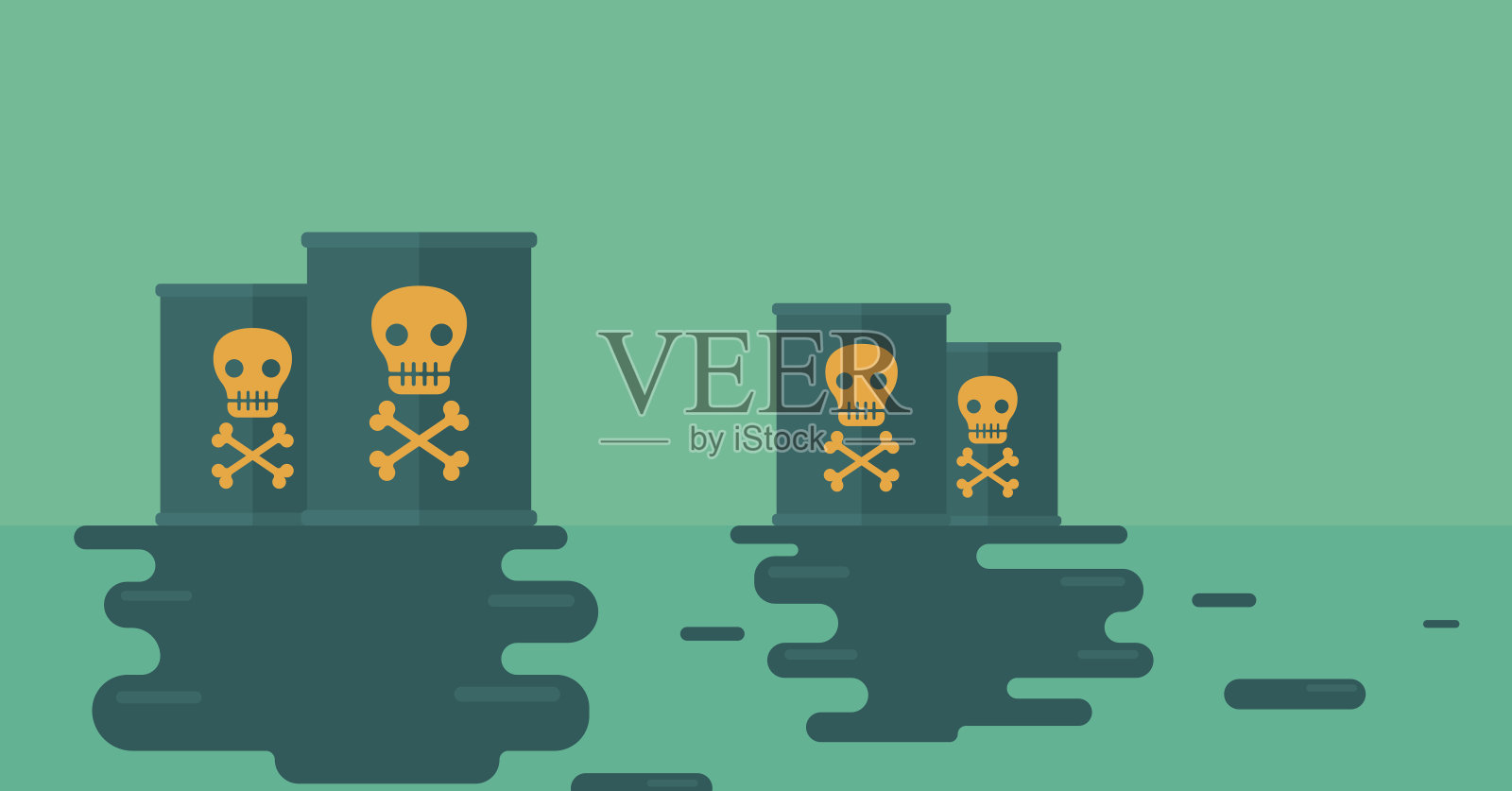 放射性桶污染水的背景插画图片素材