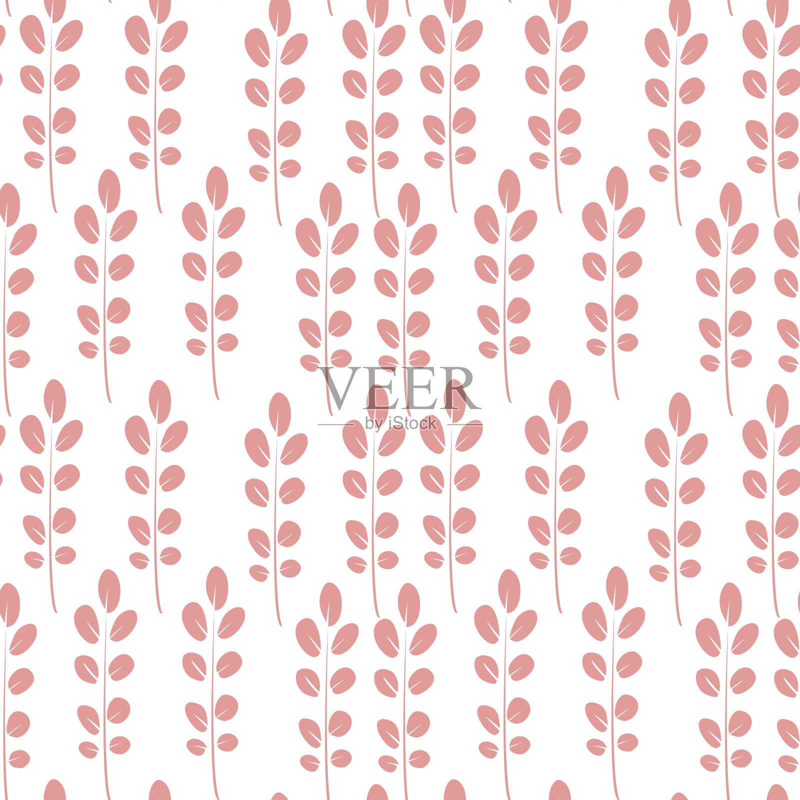 矢量无缝模式与叶插画图片素材