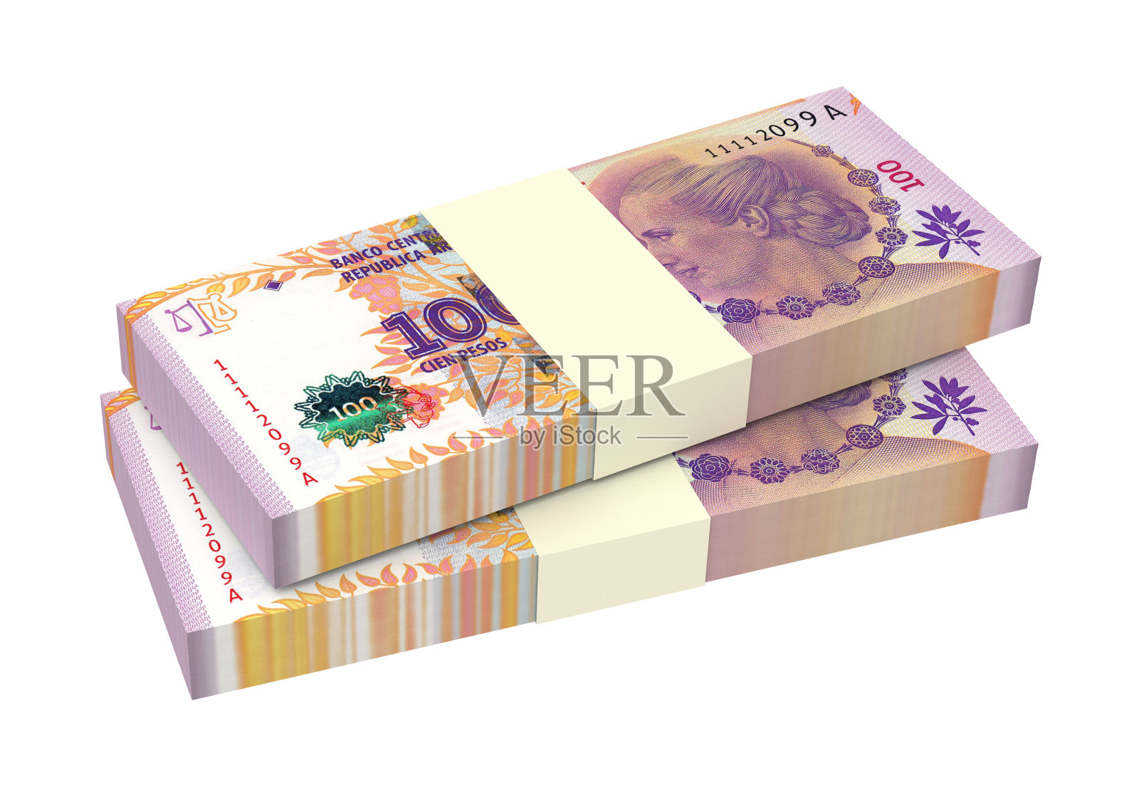 阿根廷比索孤立在白色背景上。照片摄影图片