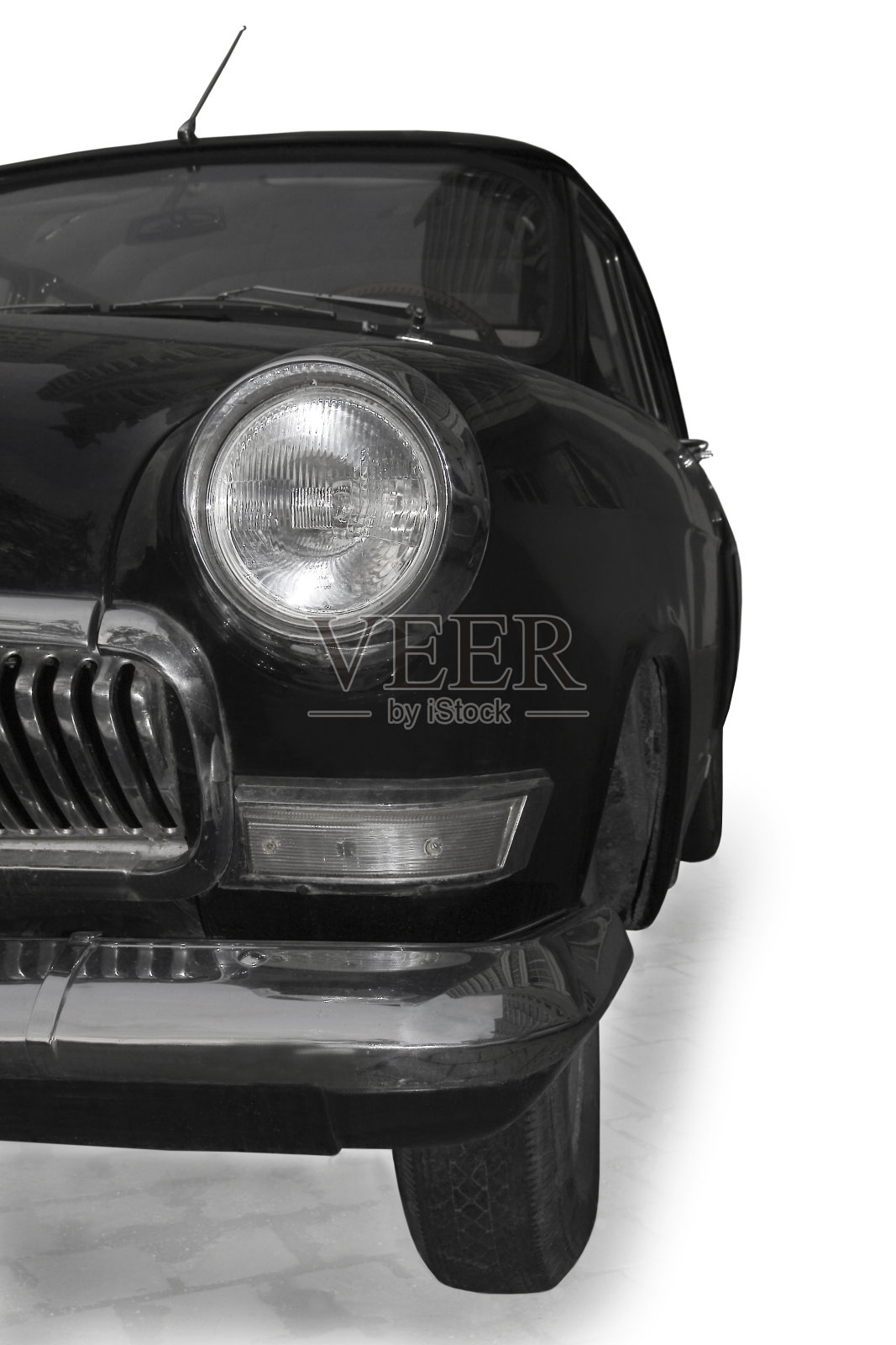 部分老爷车孤立在白色之上照片摄影图片