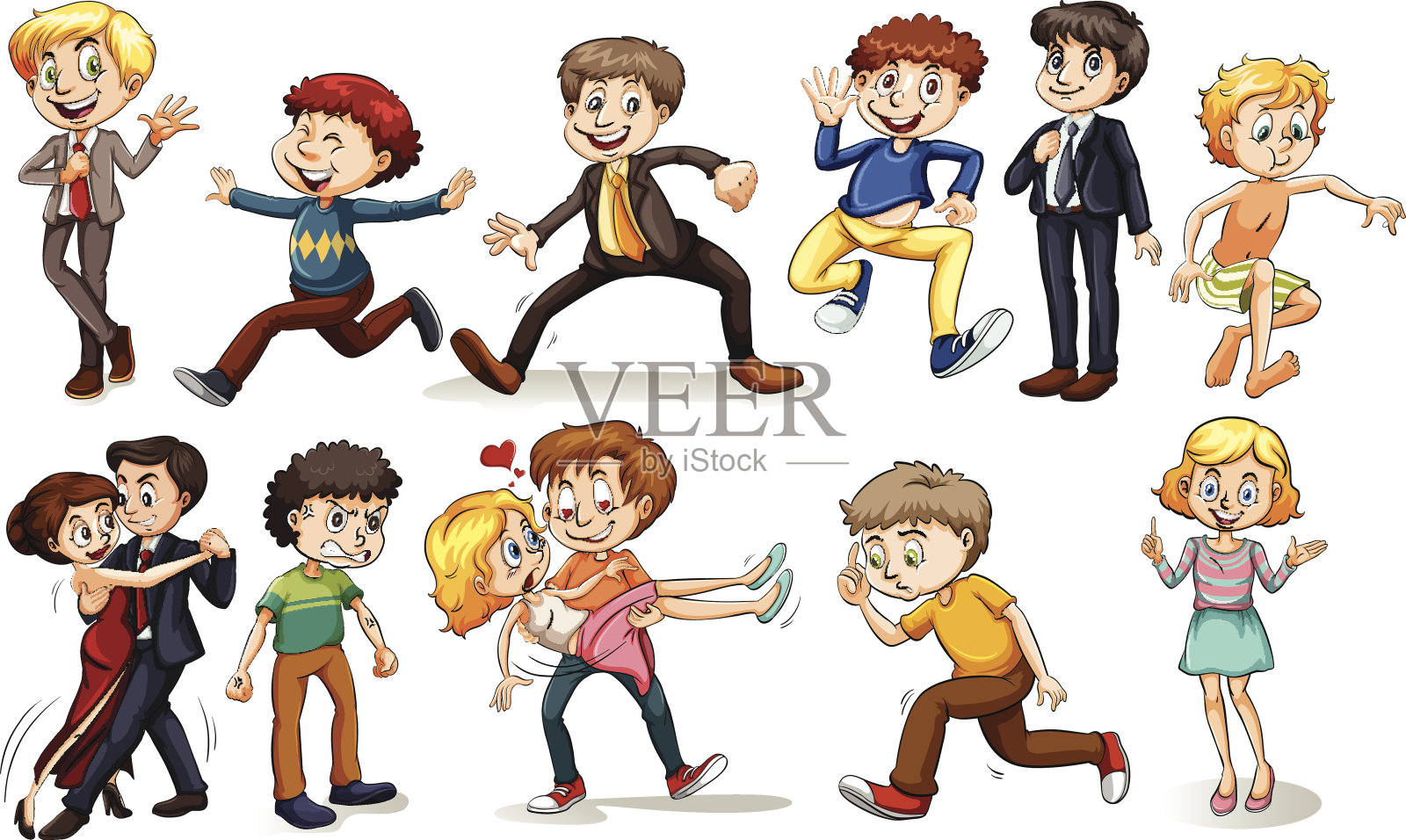 一群人在做不同的活动插画图片素材