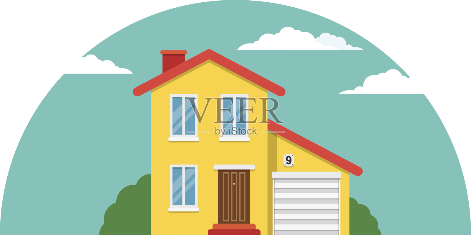 联排别墅,公寓的房子插画图片素材